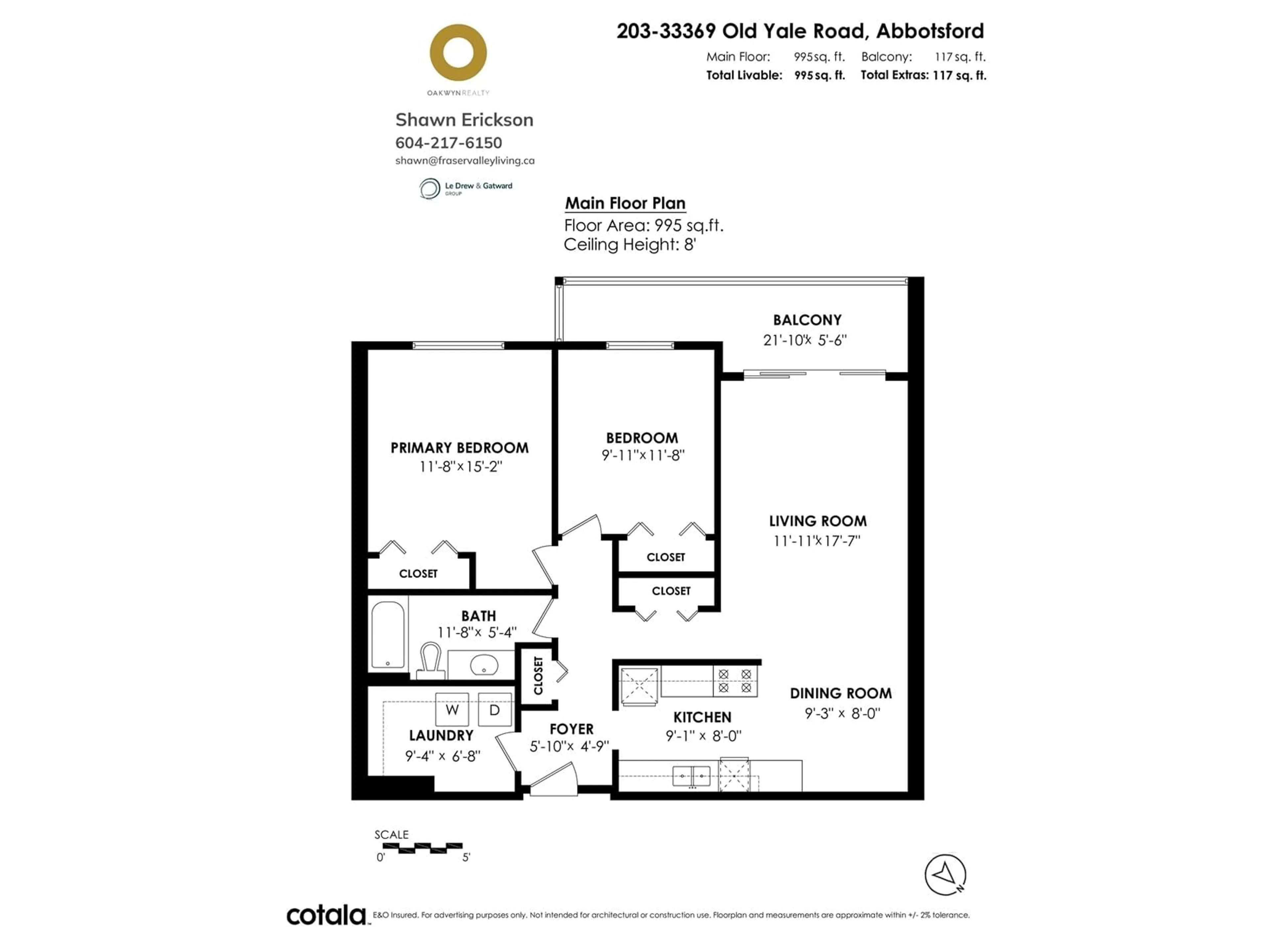 Floor plan for 203 - 33369 OLD YALE, Abbotsford British Columbia V2S2J6