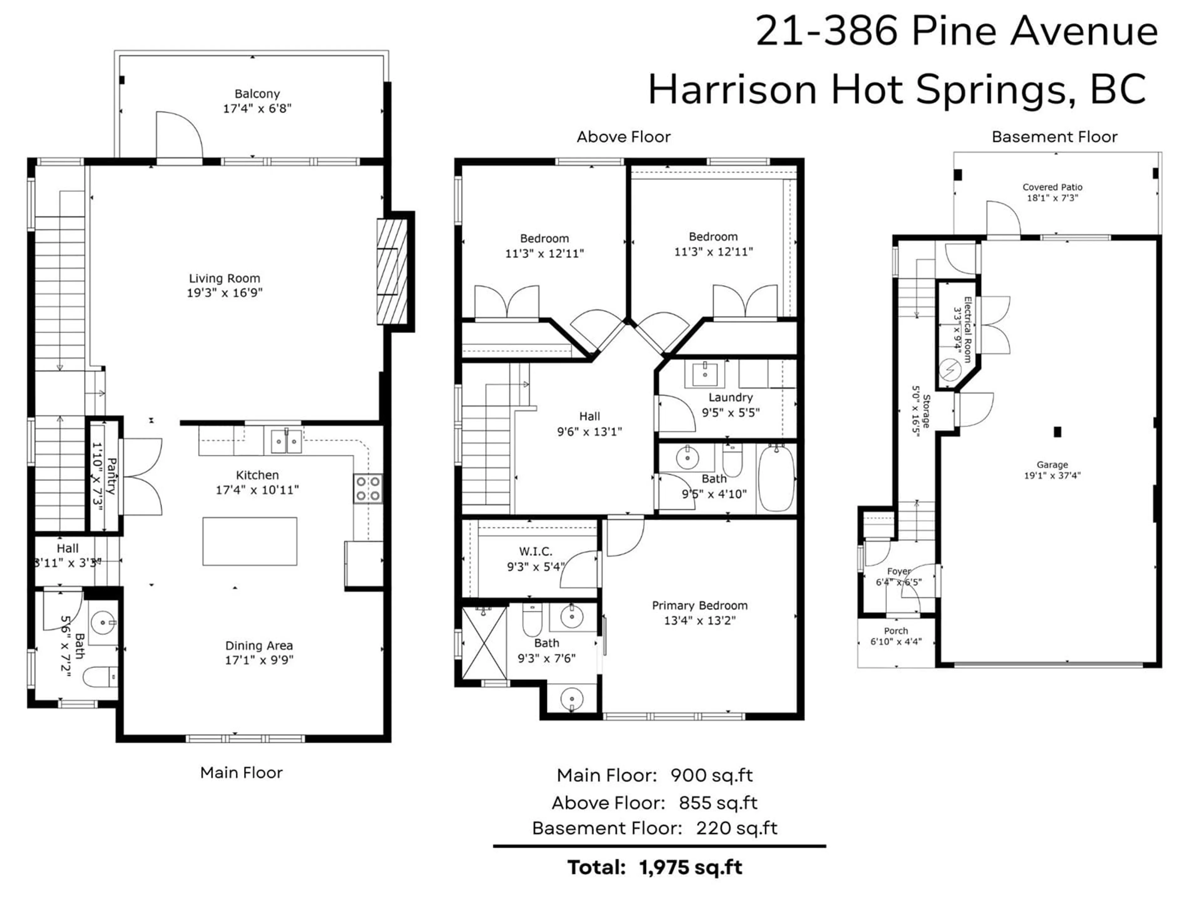 Floor plan for 21 - 386 PINE AVENUE, Harrison Hot Springs British Columbia V0M1K0
