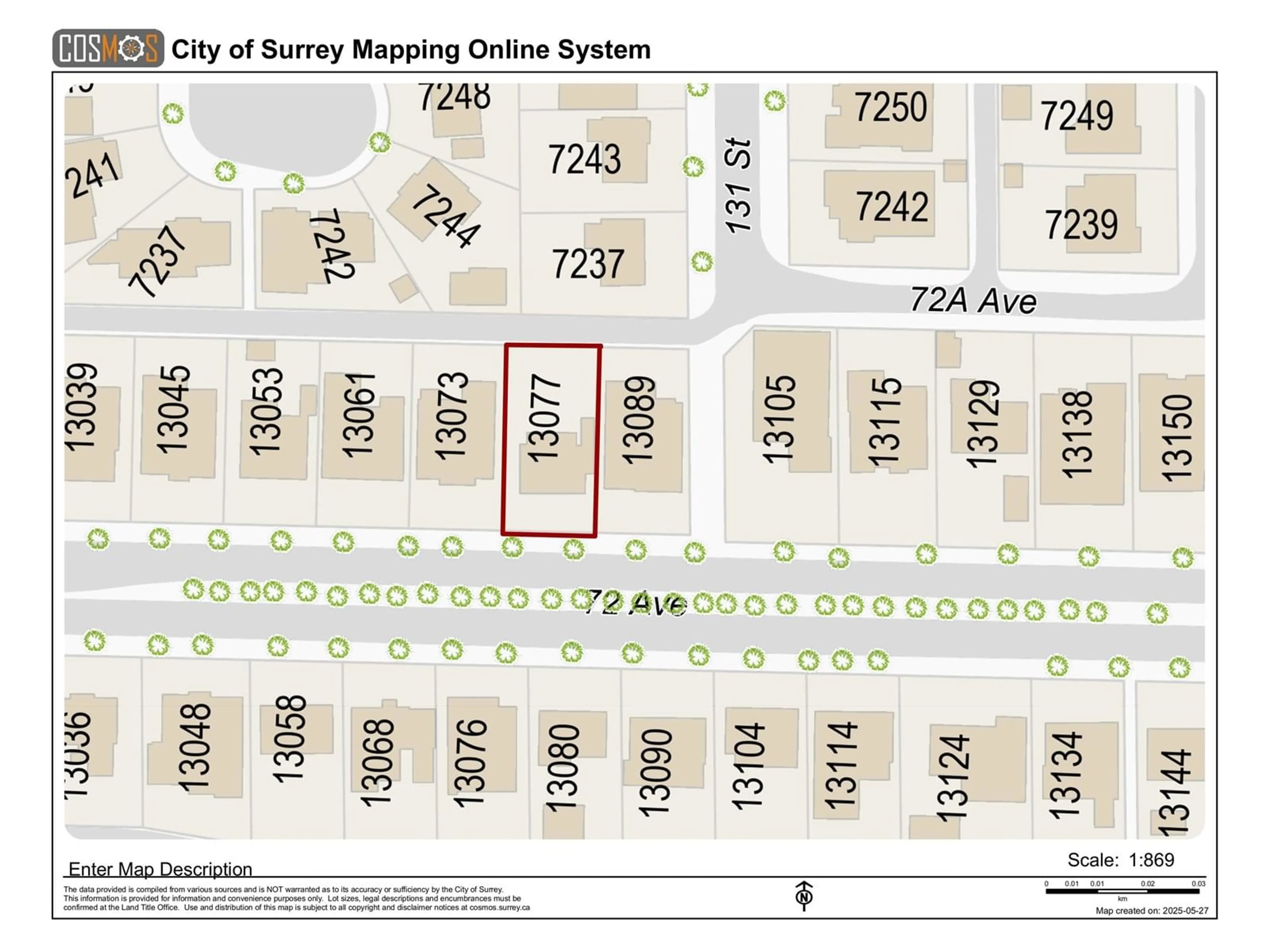Picture of a map for 13077 72, Surrey British Columbia V3W2N3