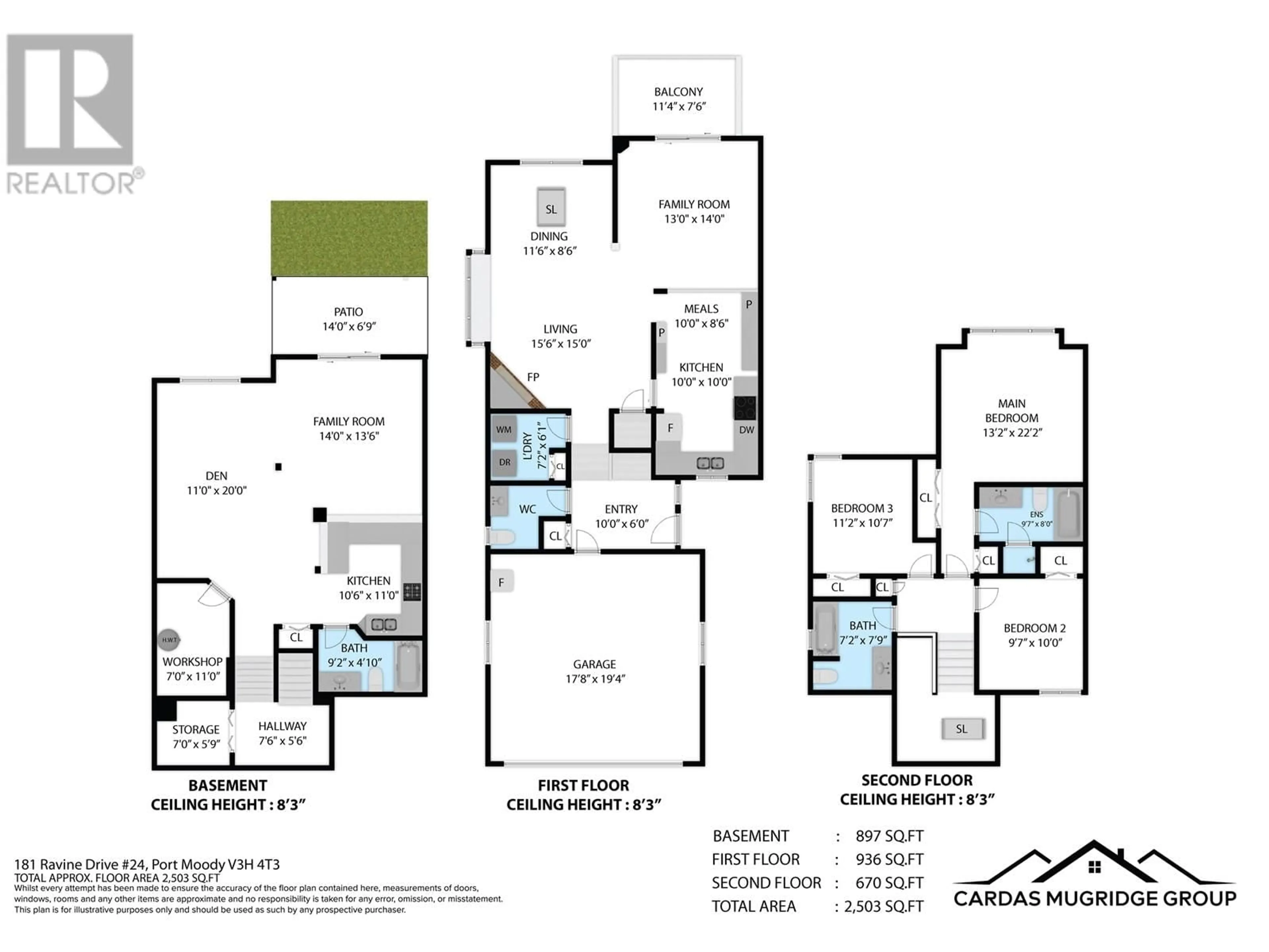 Floor plan for 24 - 181 RAVINE DRIVE, Port Moody British Columbia V3H4T3