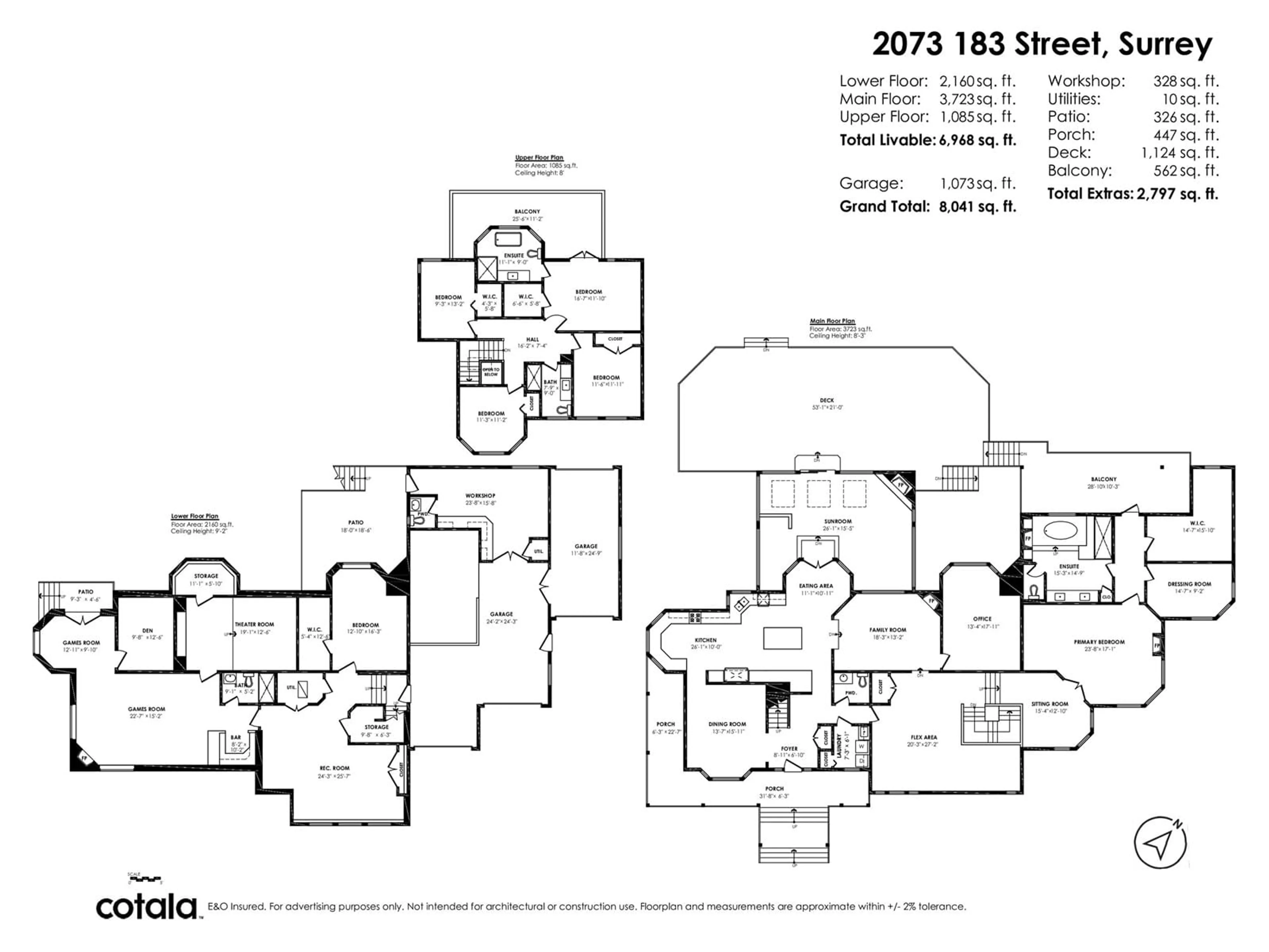 Floor plan for 2073 183RD, Surrey British Columbia V3Z9W1