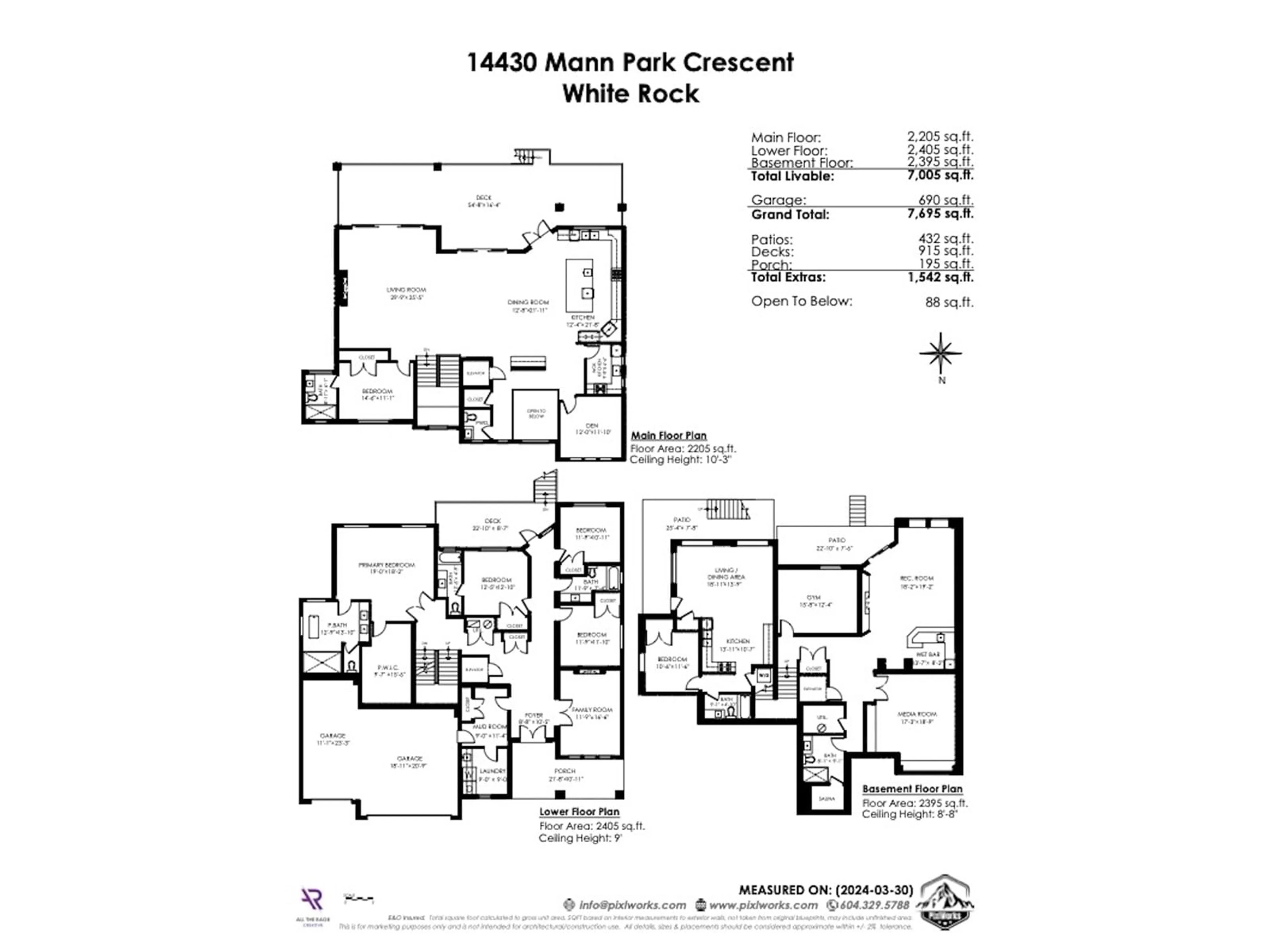 Floor plan for 14430 MANN PARK, White Rock British Columbia V4B3A8