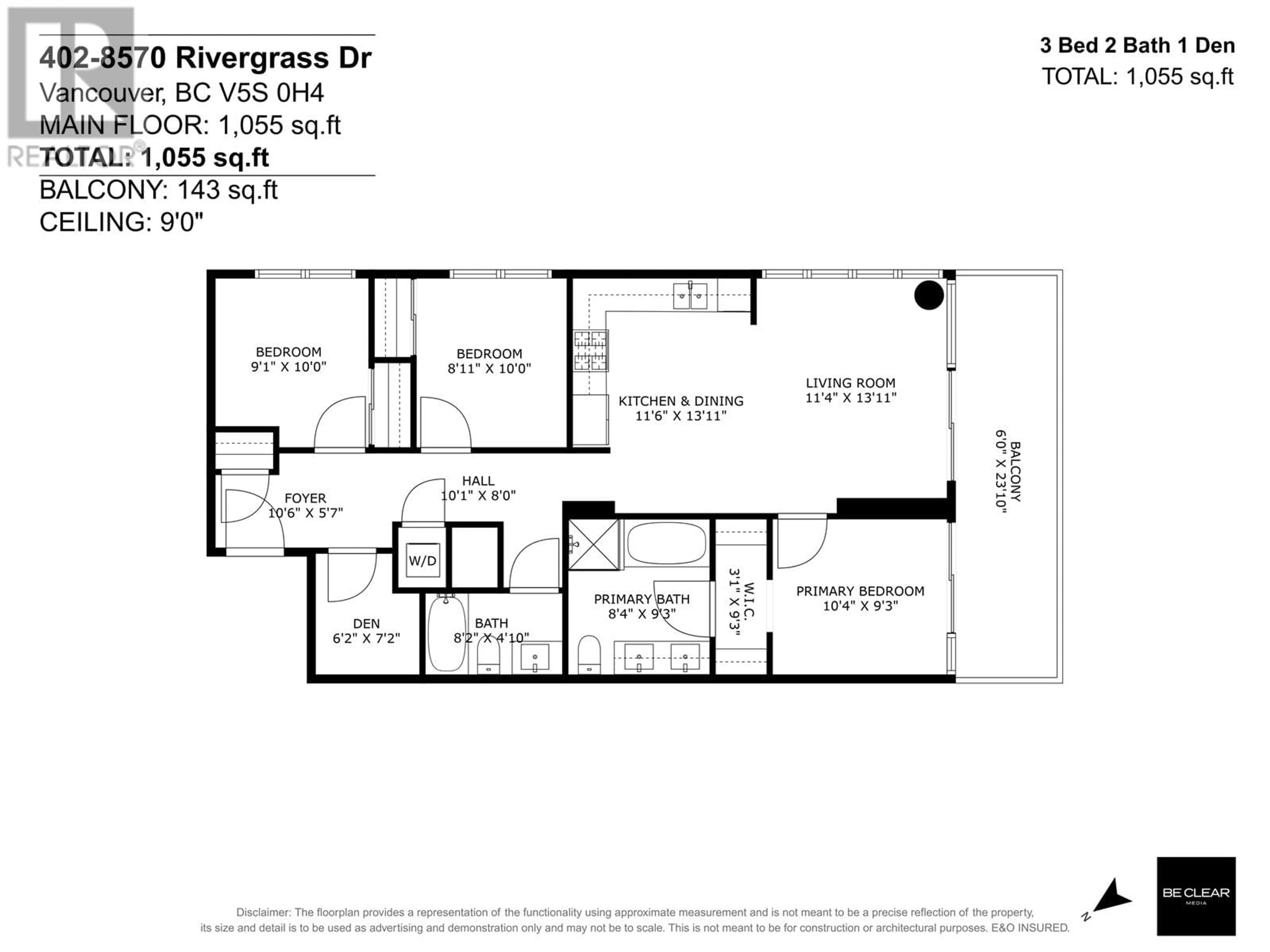 Floor plan for 402 - 8570 RIVERGRASS DRIVE, Vancouver British Columbia V5S0H4