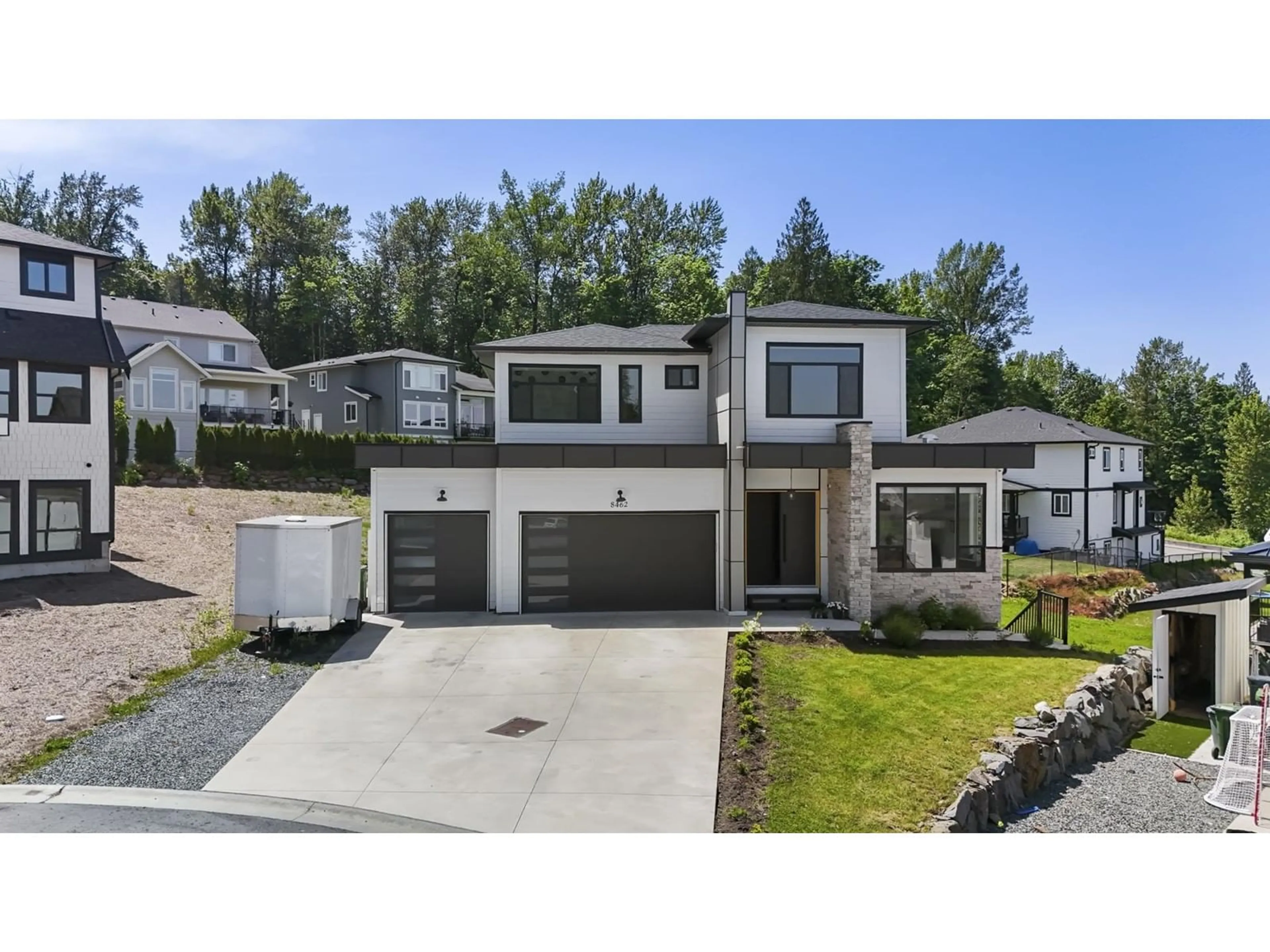 Home with vinyl exterior material, street for 8462 LILY PLACE, Chilliwack British Columbia V4Z0E5