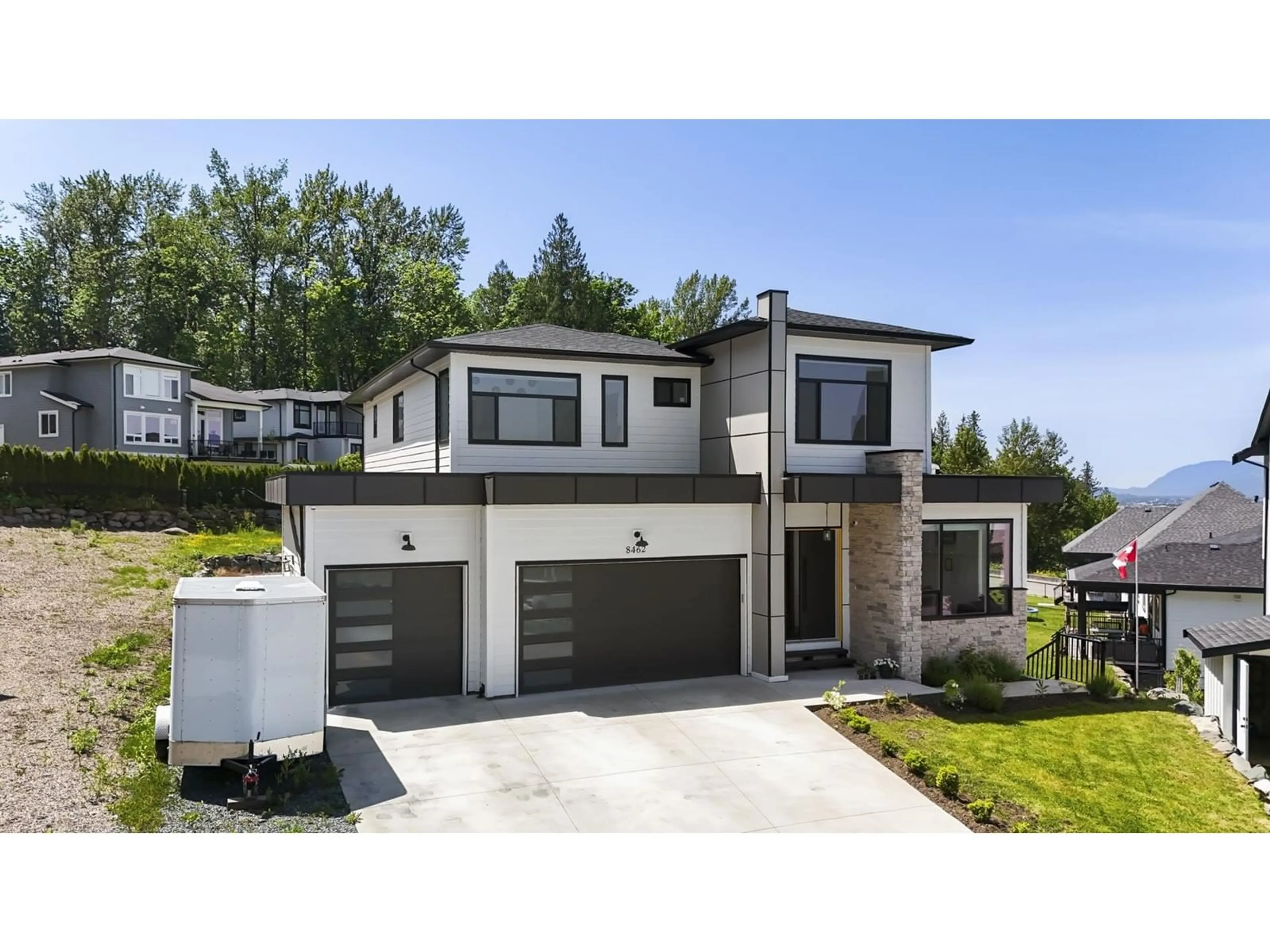 Home with vinyl exterior material, street for 8462 LILY PLACE, Chilliwack British Columbia V4Z0E5