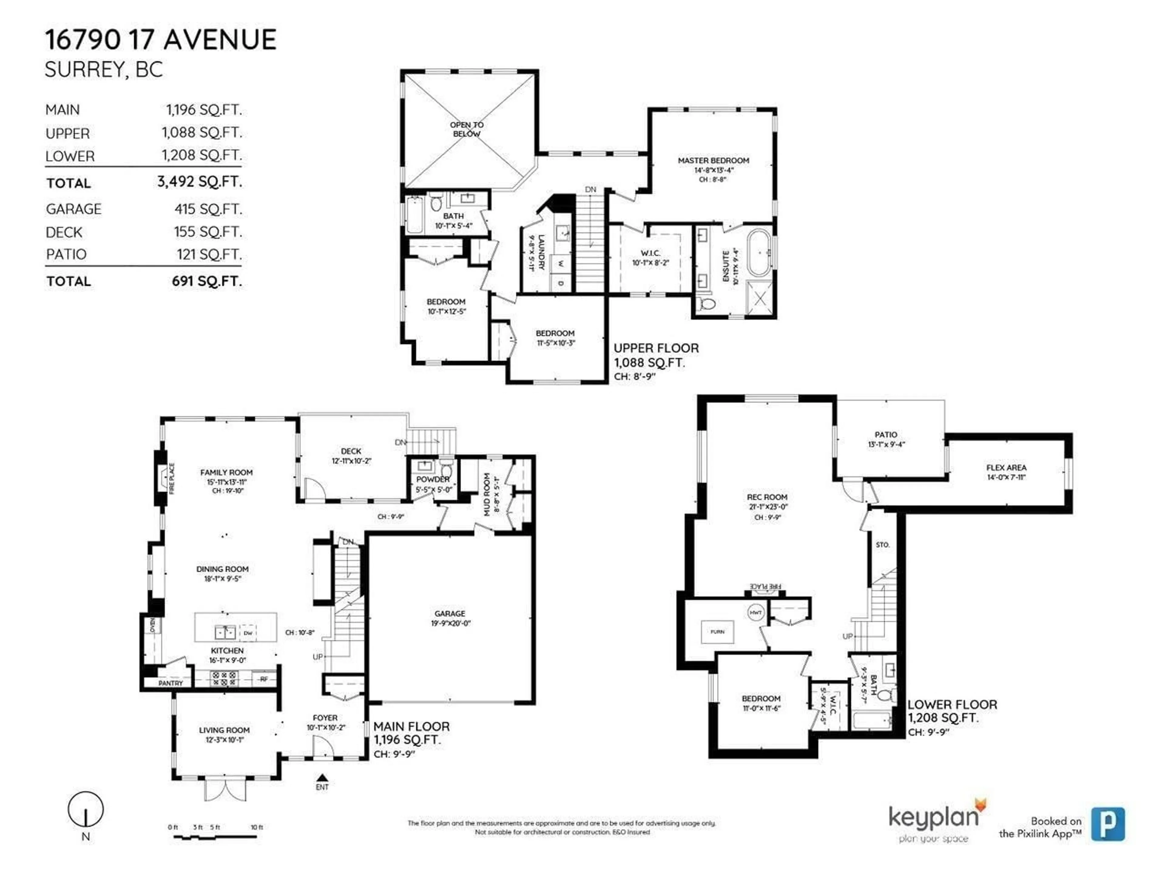 Floor plan for 16790 17, Surrey British Columbia V3Z0T3