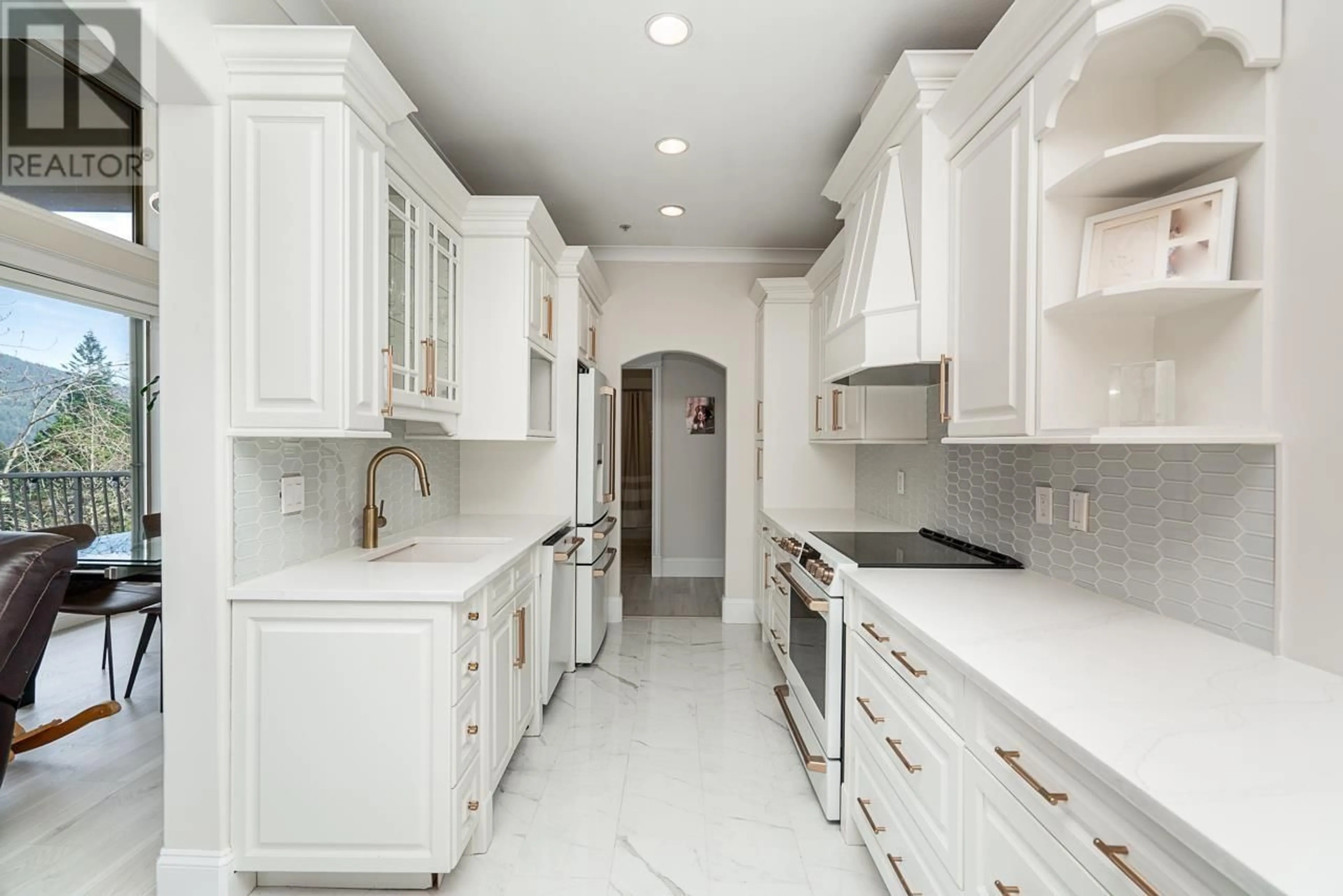 Contemporary kitchen, ceramic/tile floor for 408 - 3176 PLATEAU BOULEVARD, Coquitlam British Columbia V3E3J2