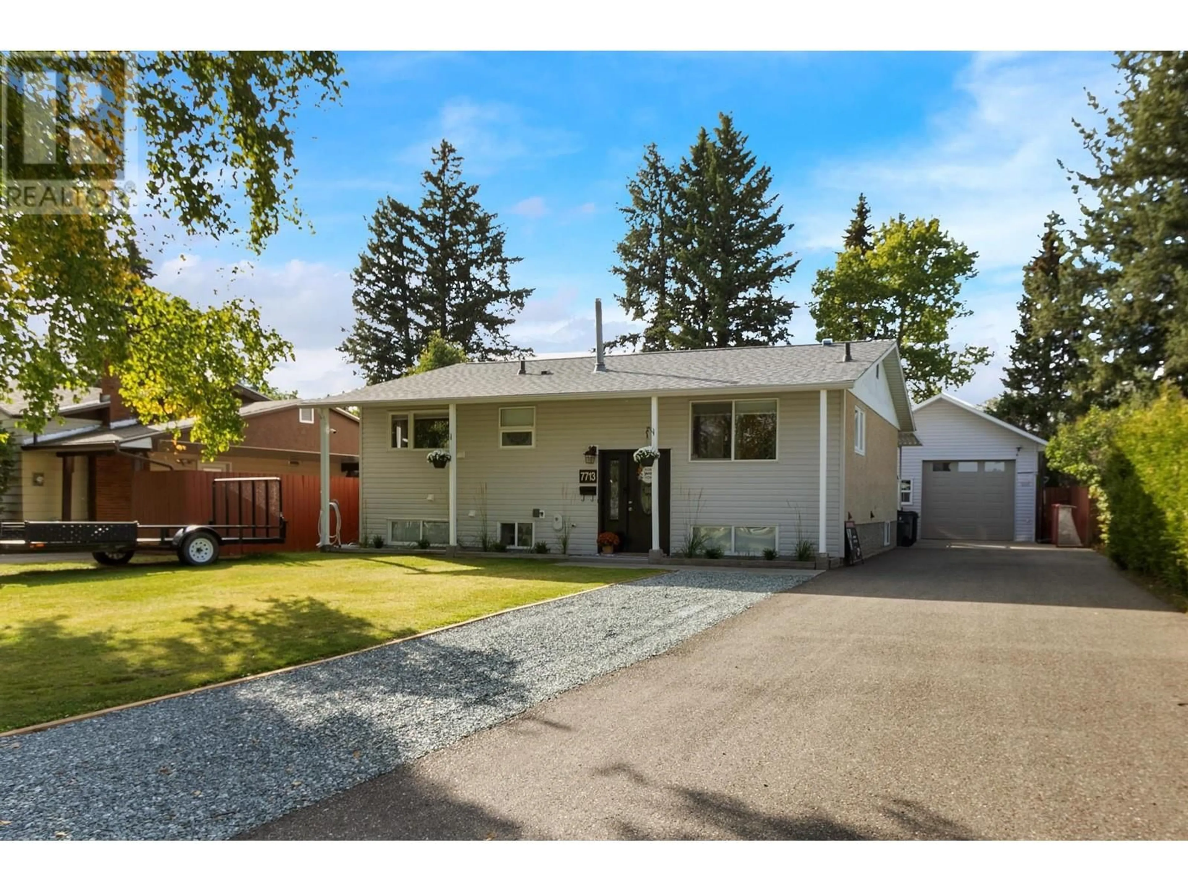 Home with vinyl exterior material, street for 7713 LOYOLA DRIVE, Prince George British Columbia V2N2W9
