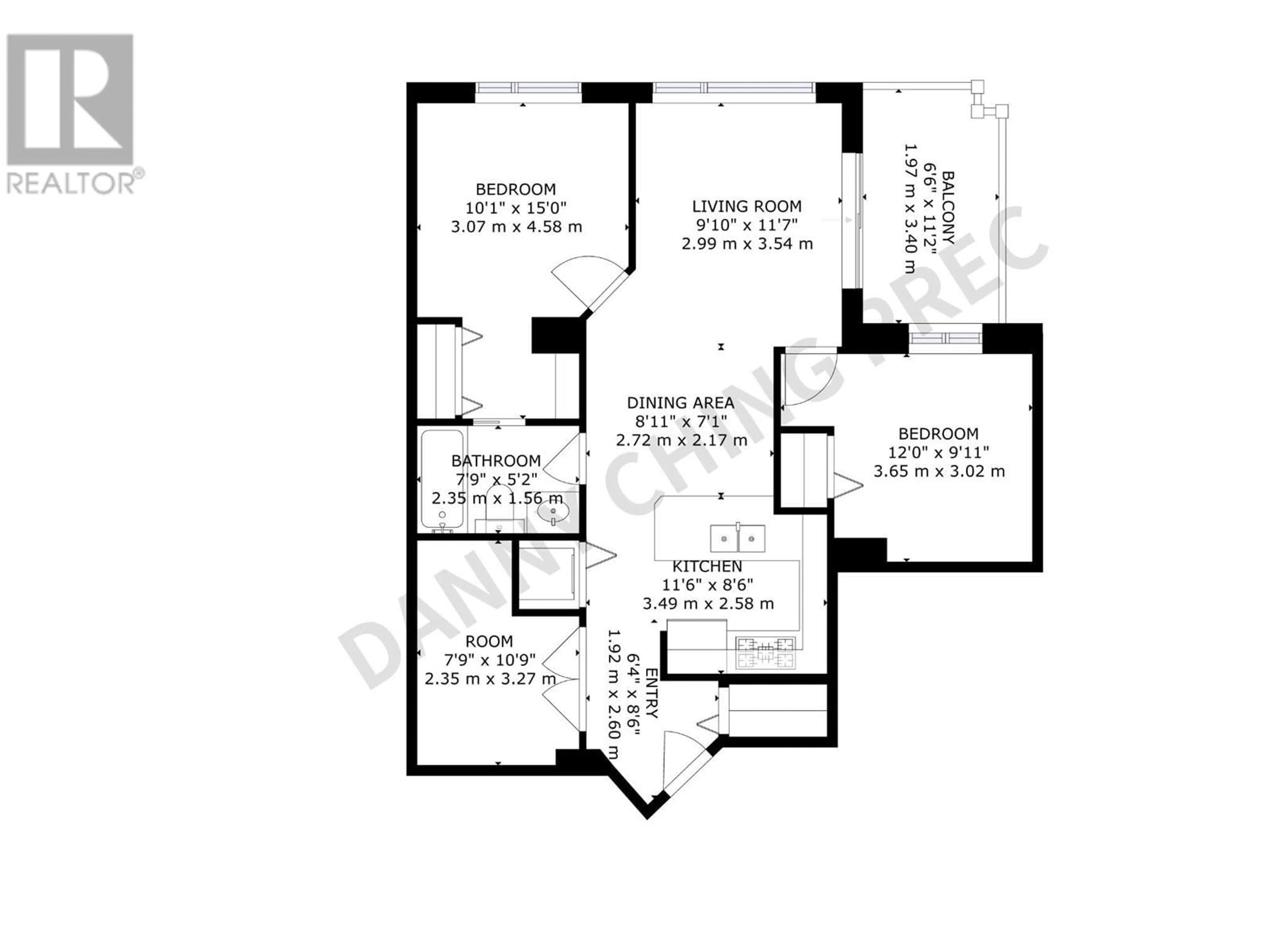 Floor plan for 1201 - 813 AGNES STREET, New Westminster British Columbia V3M0A9