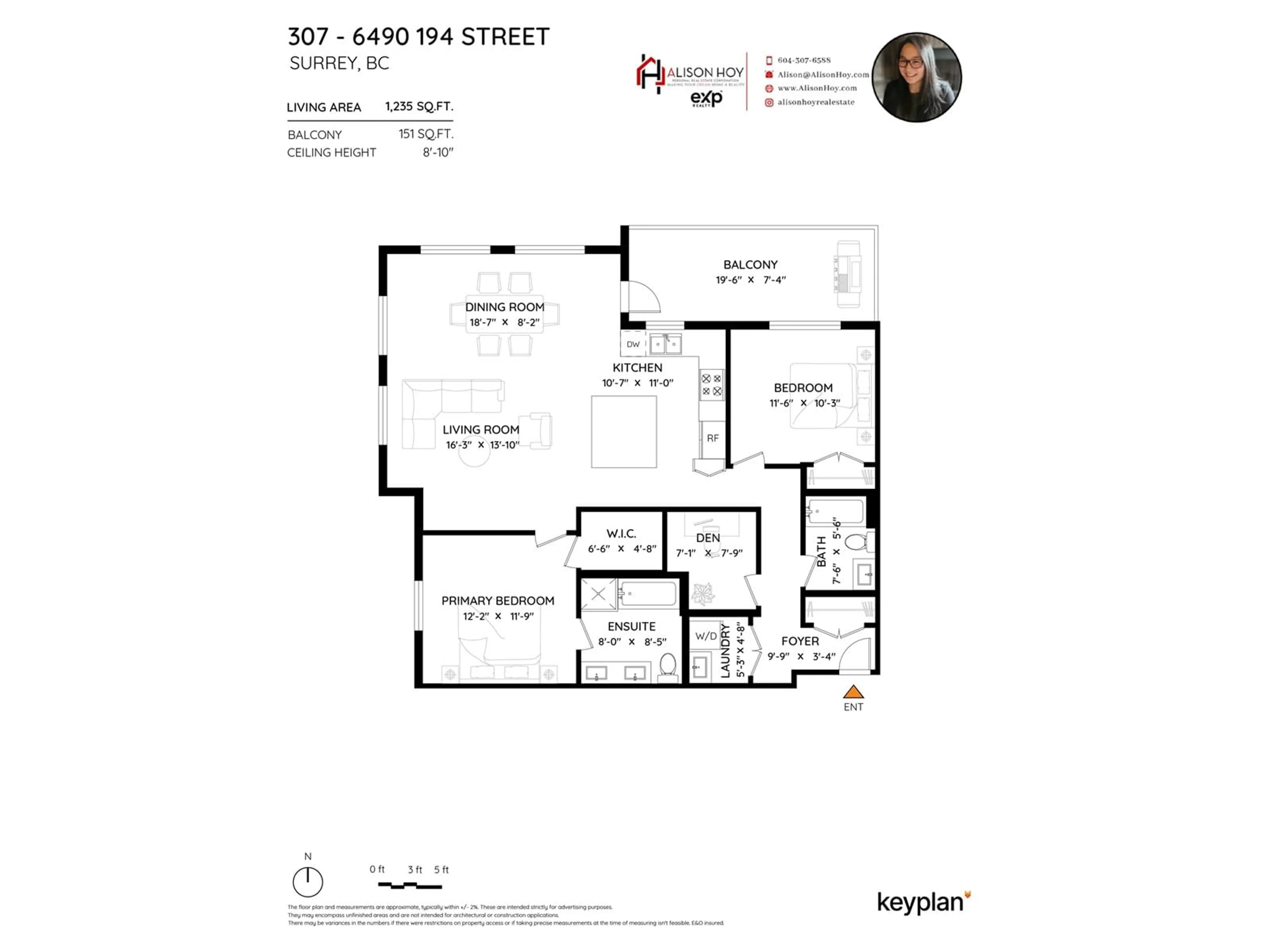 Floor plan for 307 - 6490 194, Surrey British Columbia V4N6J9