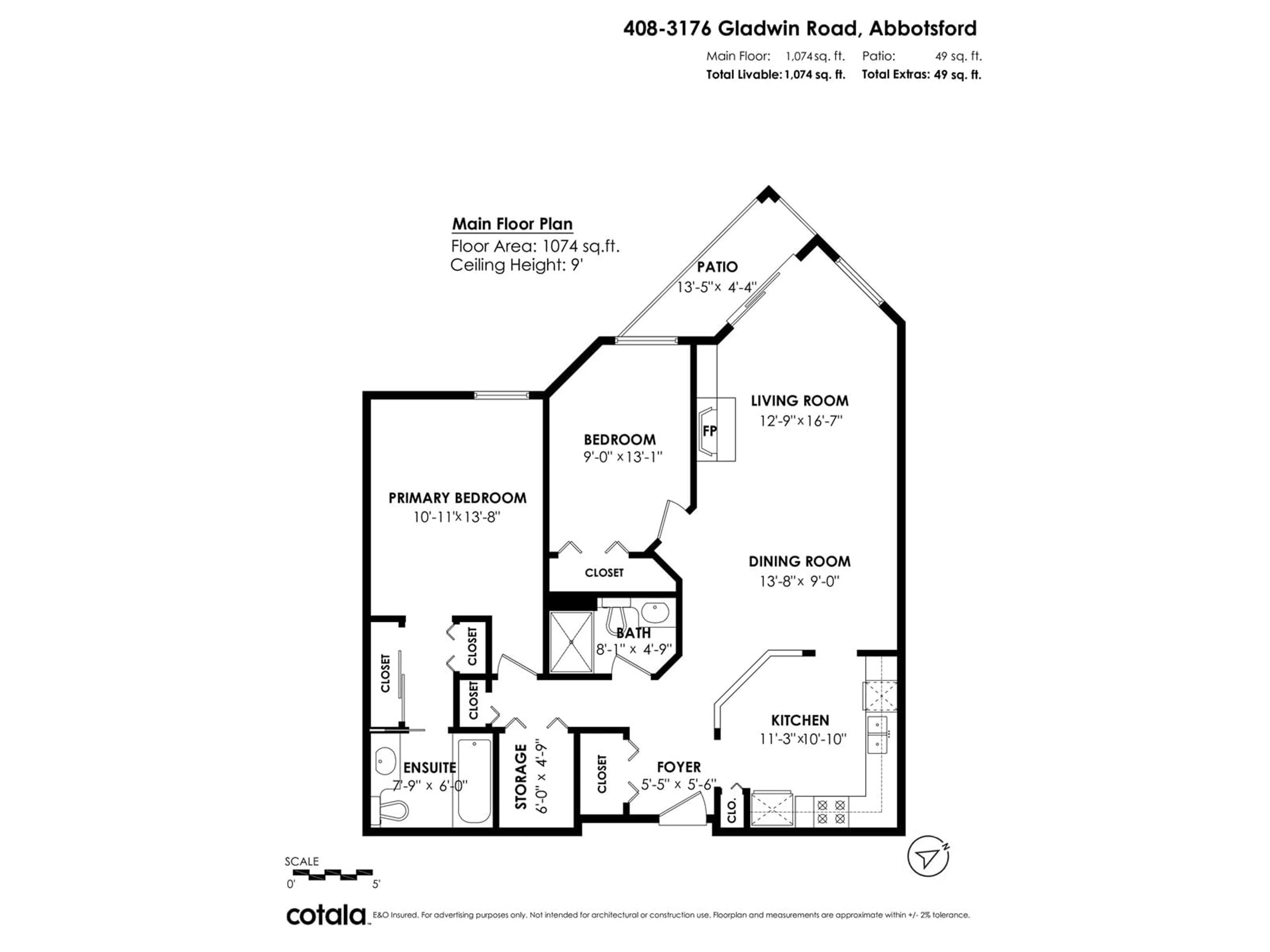 Floor plan for 408 - 3176 GLADWIN, Abbotsford British Columbia V2T6R7