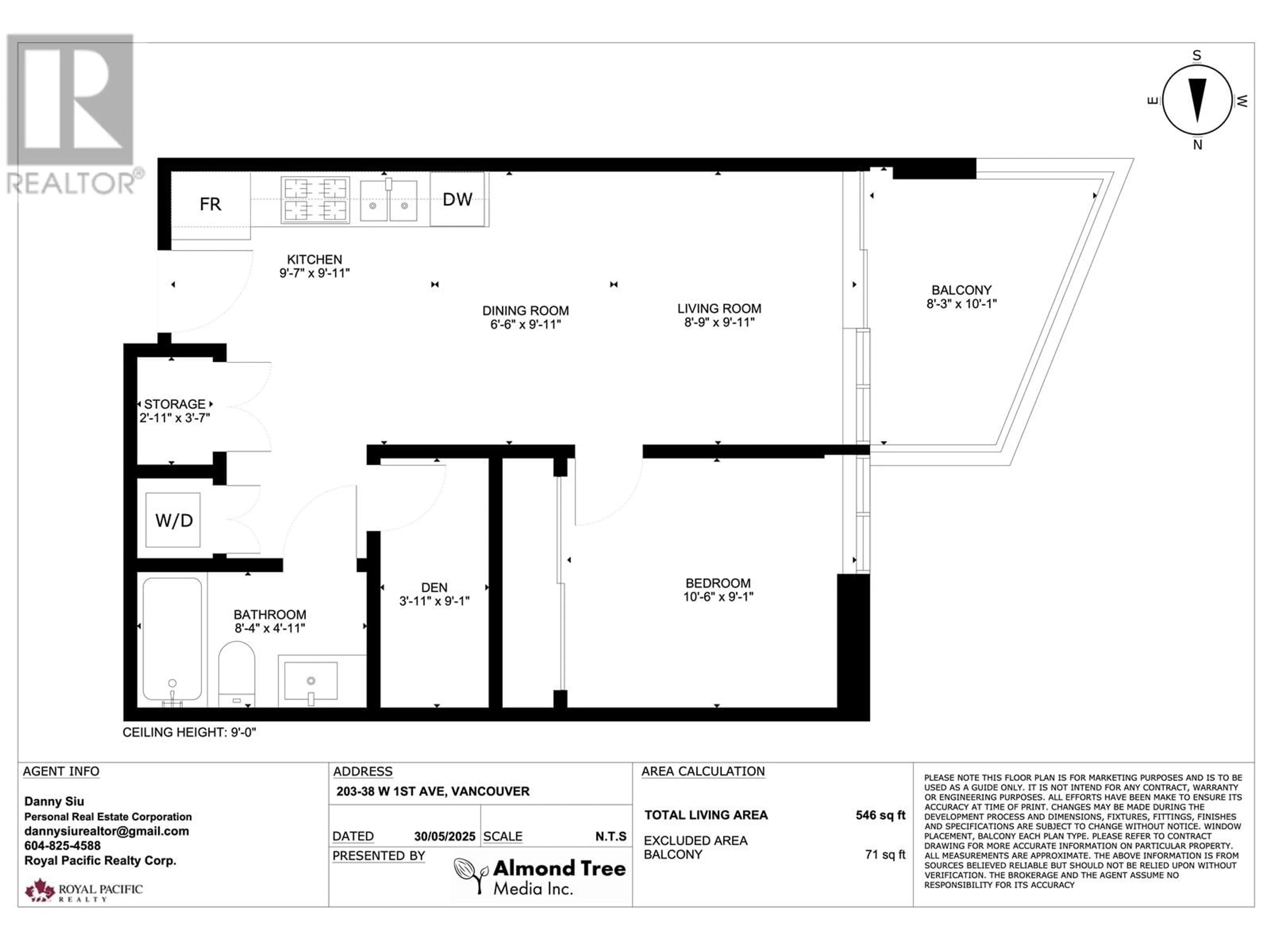 Floor plan for 203 - 38 1ST AVENUE, Vancouver British Columbia V5Y0K3