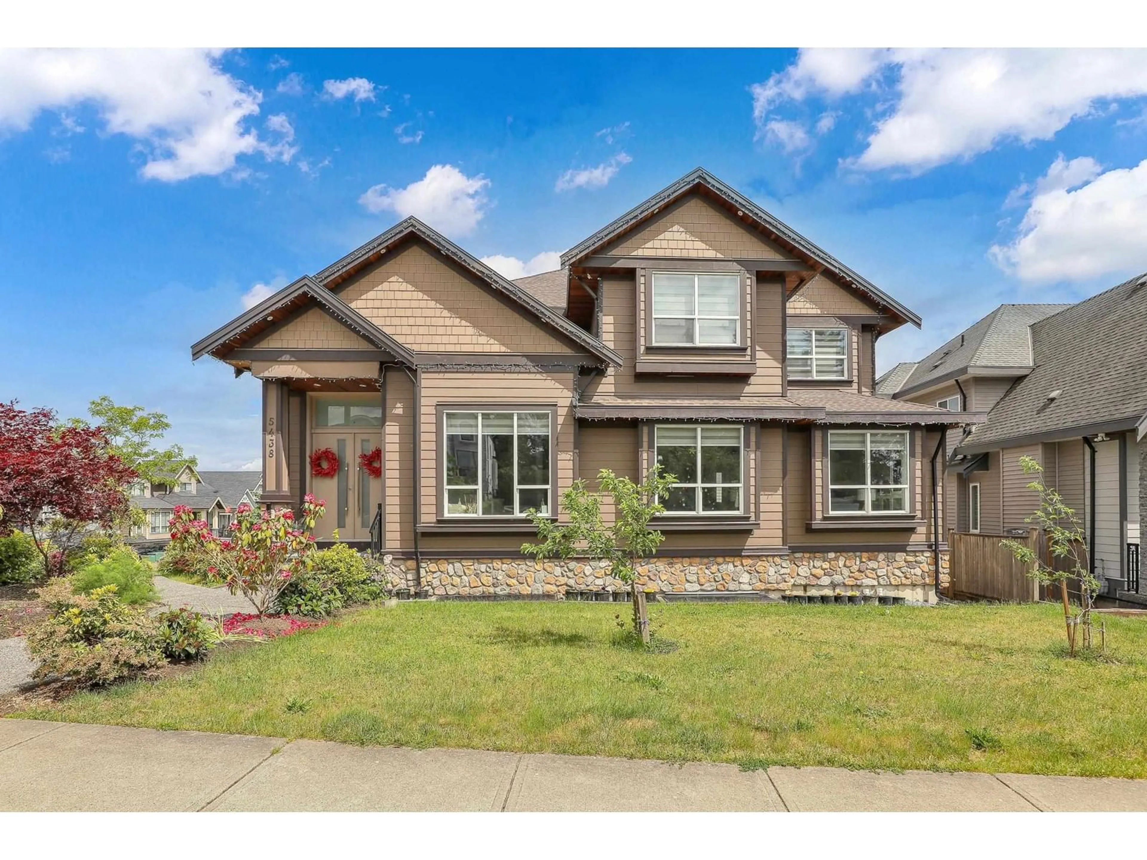 Home with brick exterior material, street for 5438 188, Surrey British Columbia V3S6R4