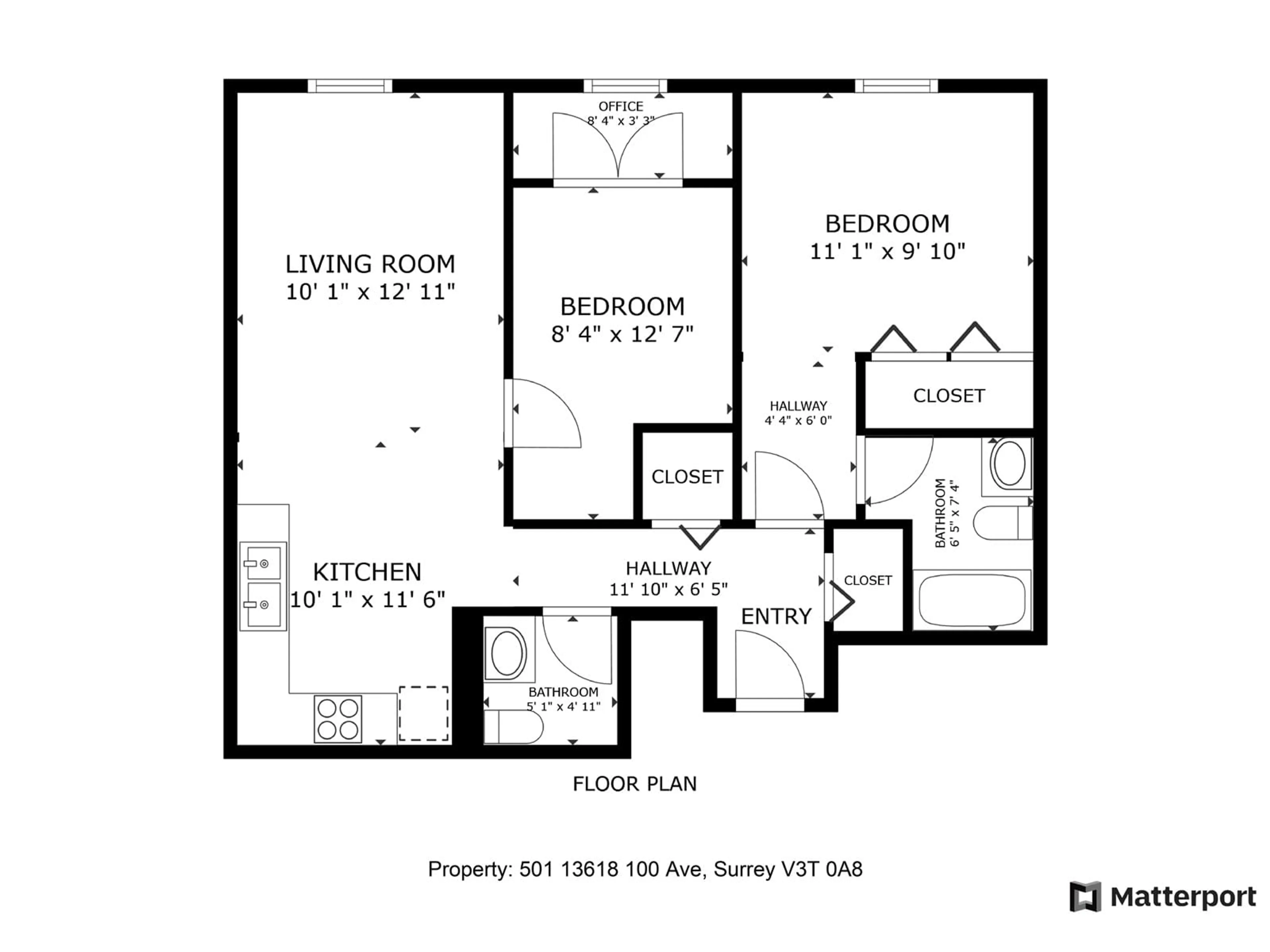 Floor plan for 501 - 13618 100, Surrey British Columbia V3T0A8