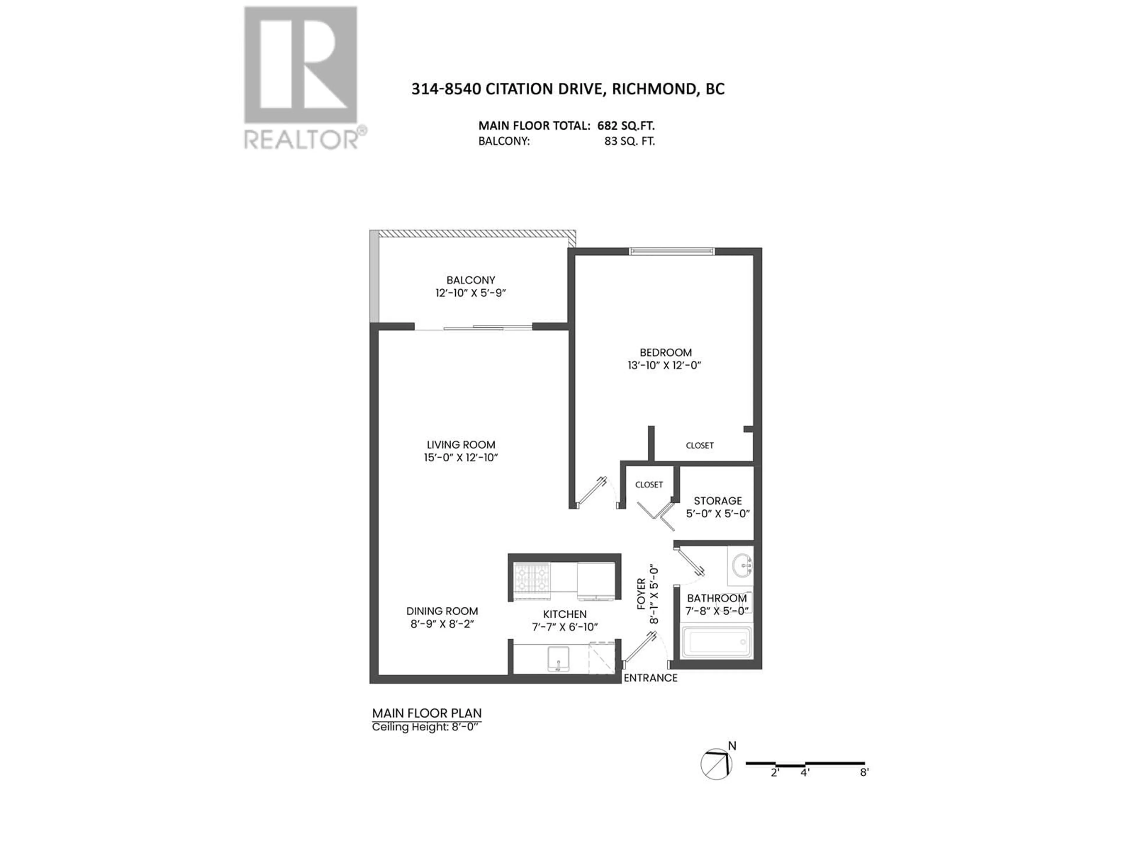 Floor plan for 314 - 8540 CITATION DRIVE, Richmond British Columbia V6Y3A3
