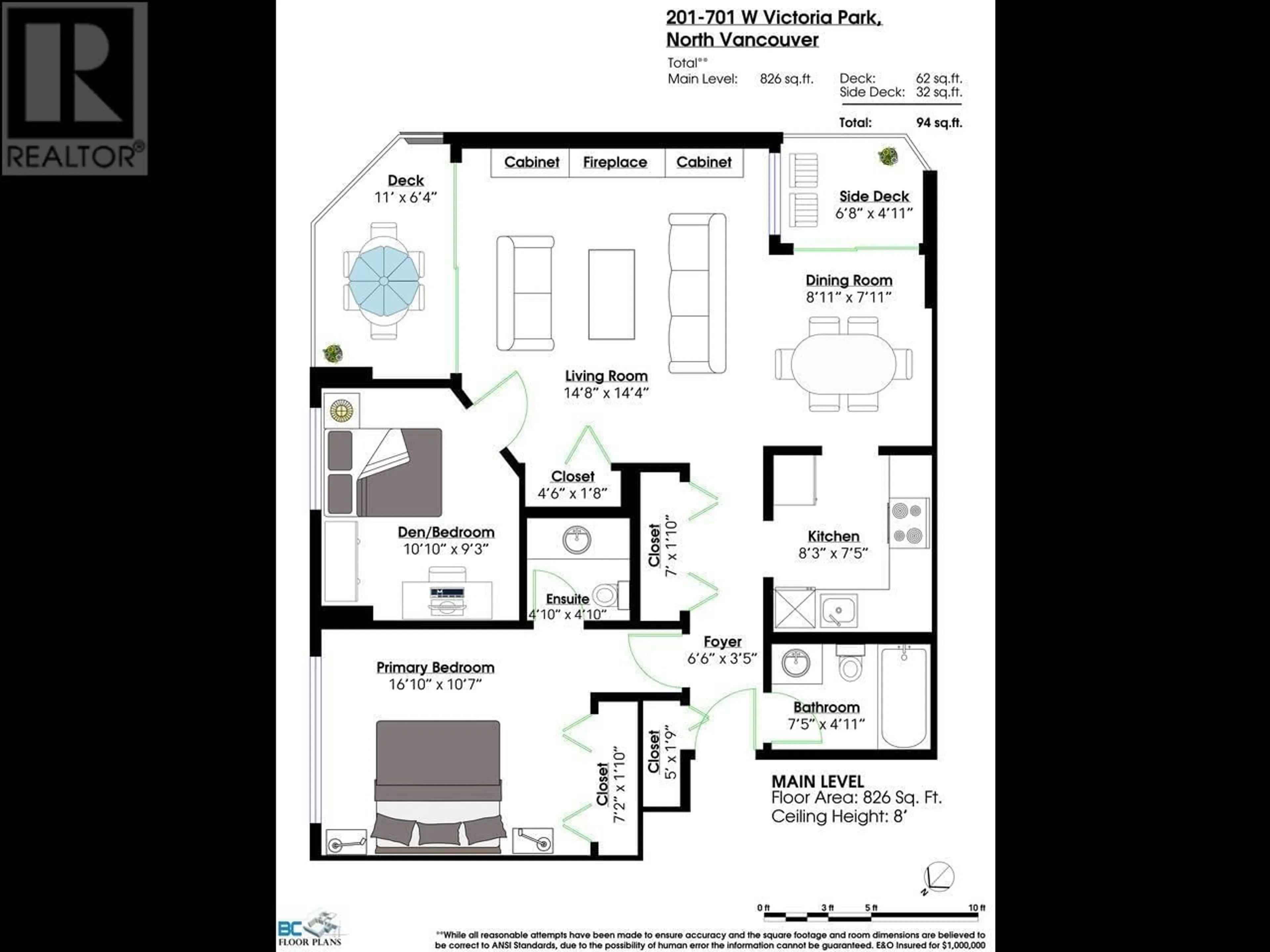 Floor plan for 201 - 701 VICTORIA PARK, North Vancouver British Columbia V7M2L2