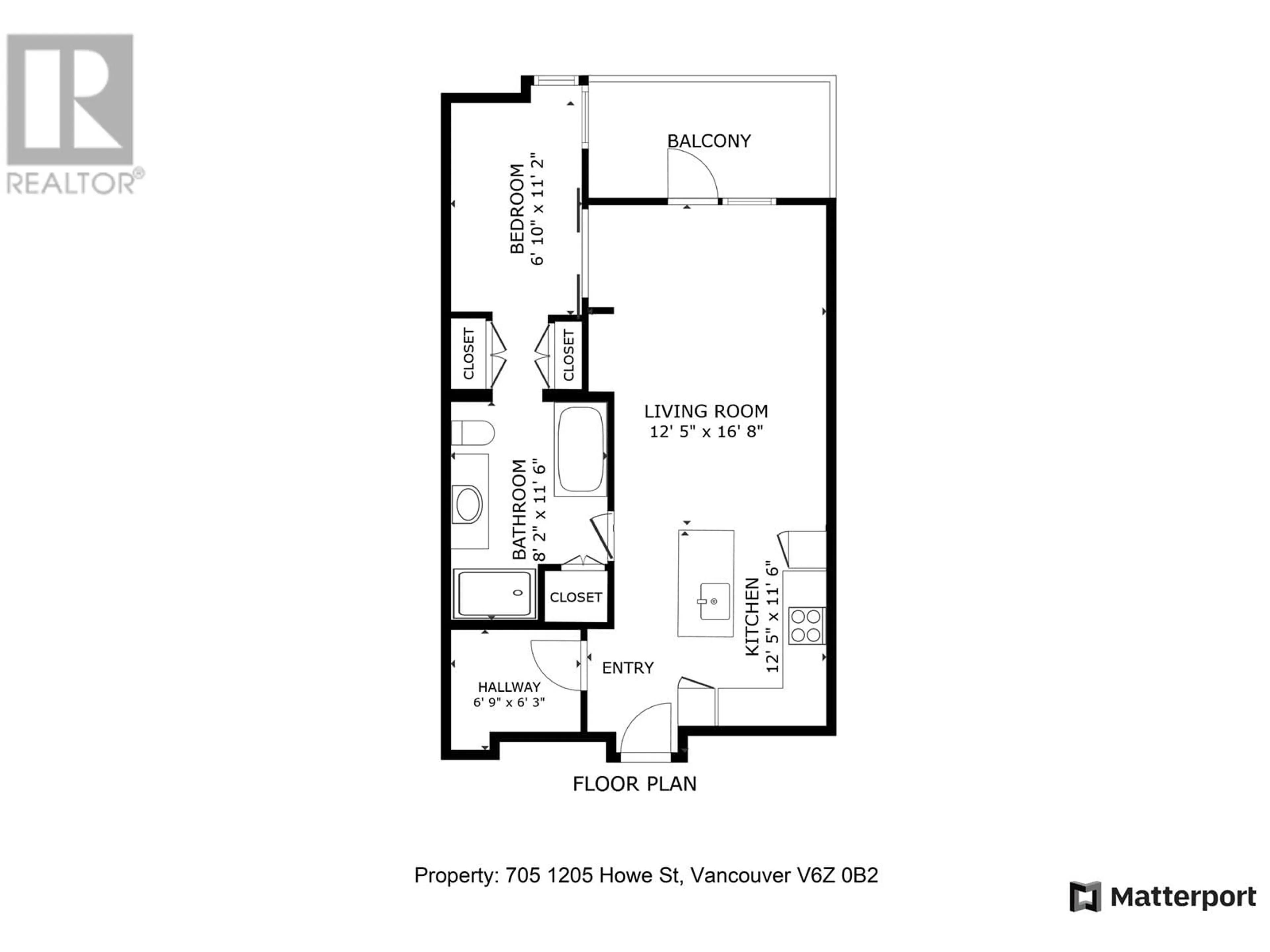 Floor plan for 705 - 1205 HOWE STREET, Vancouver British Columbia V6Z0B2
