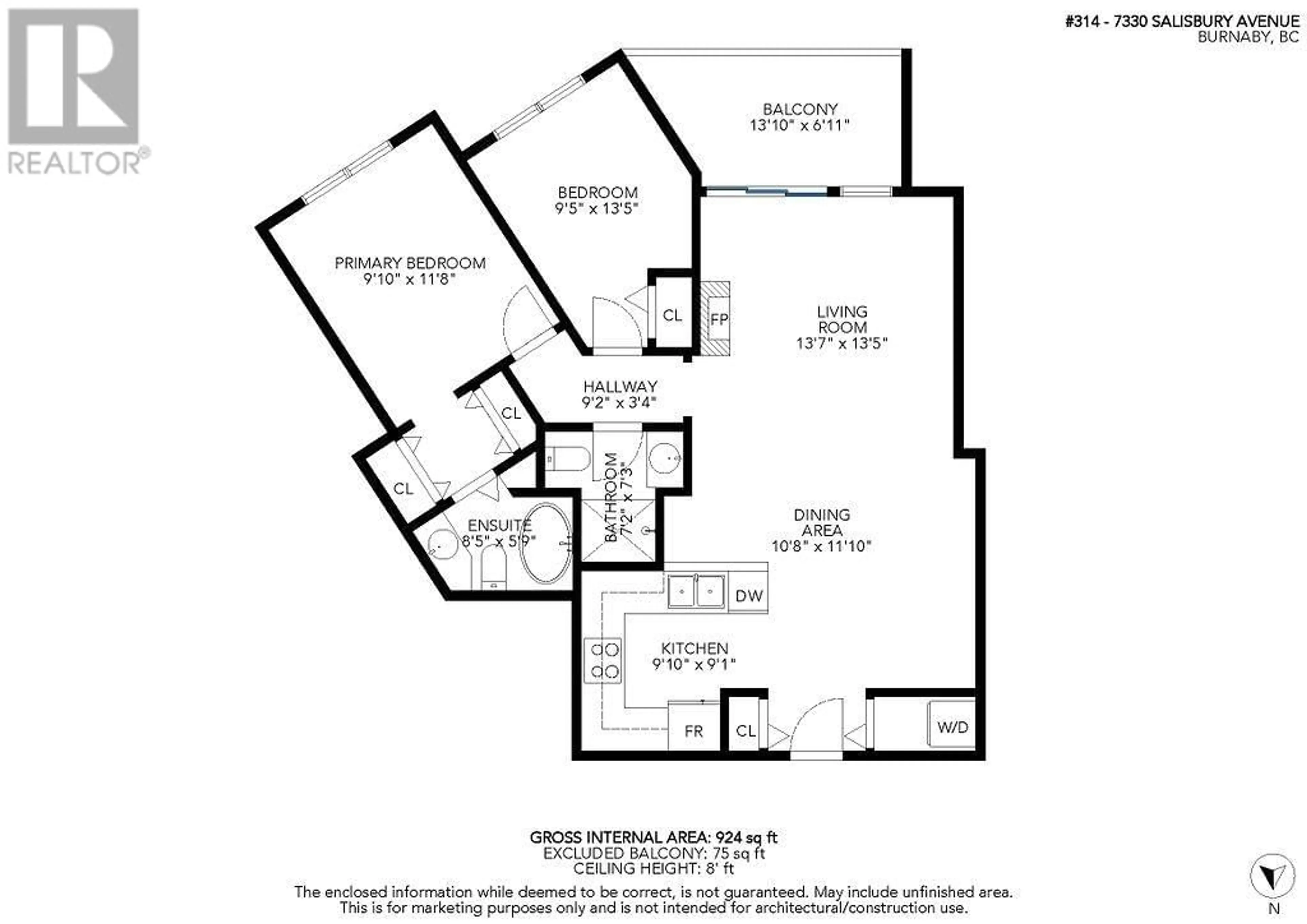Floor plan for 314 - 7330 SALISBURY AVENUE, Burnaby British Columbia V5E4N8