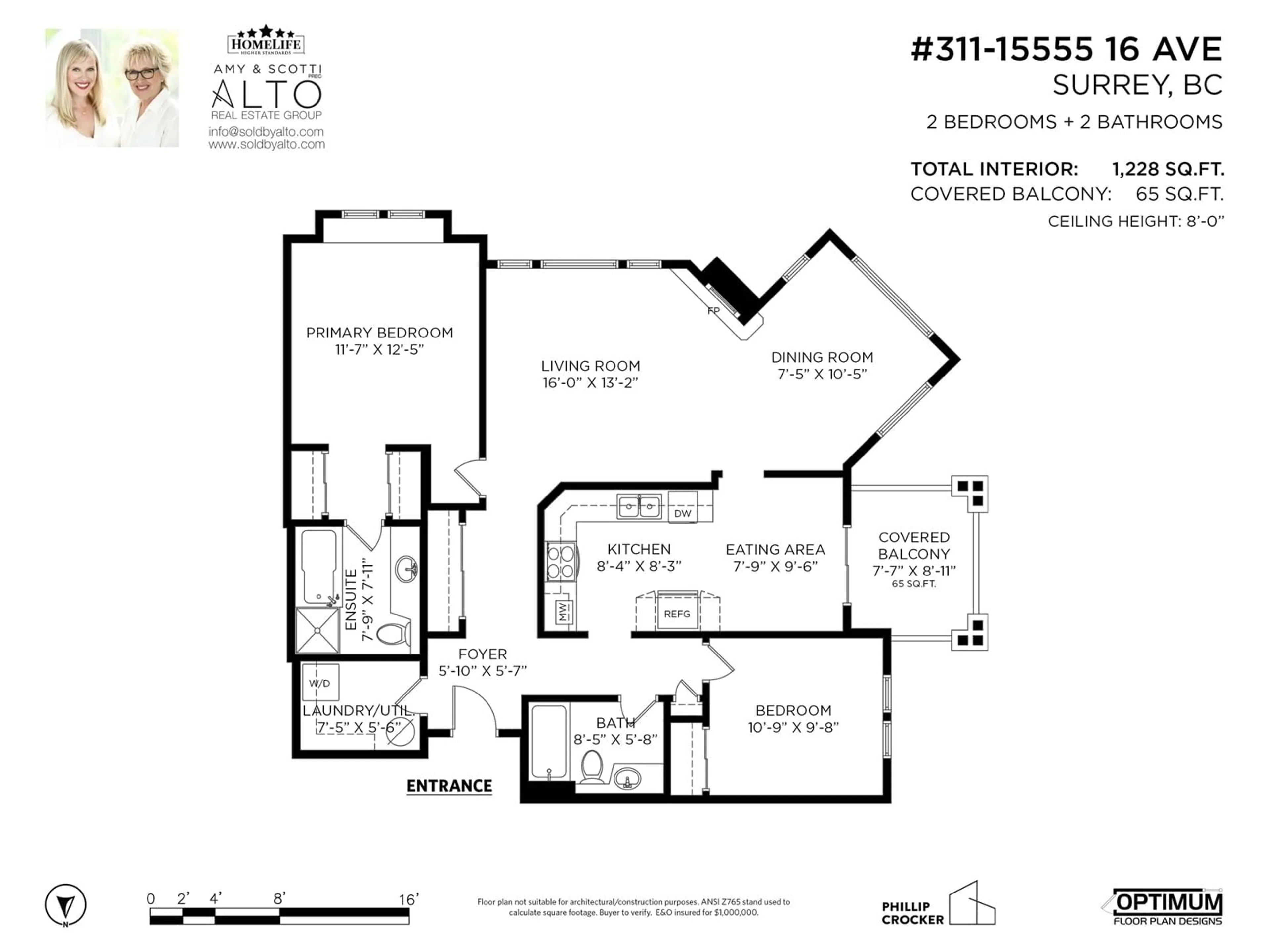 Floor plan for 311 - 15555 16, Surrey British Columbia V4A1R7
