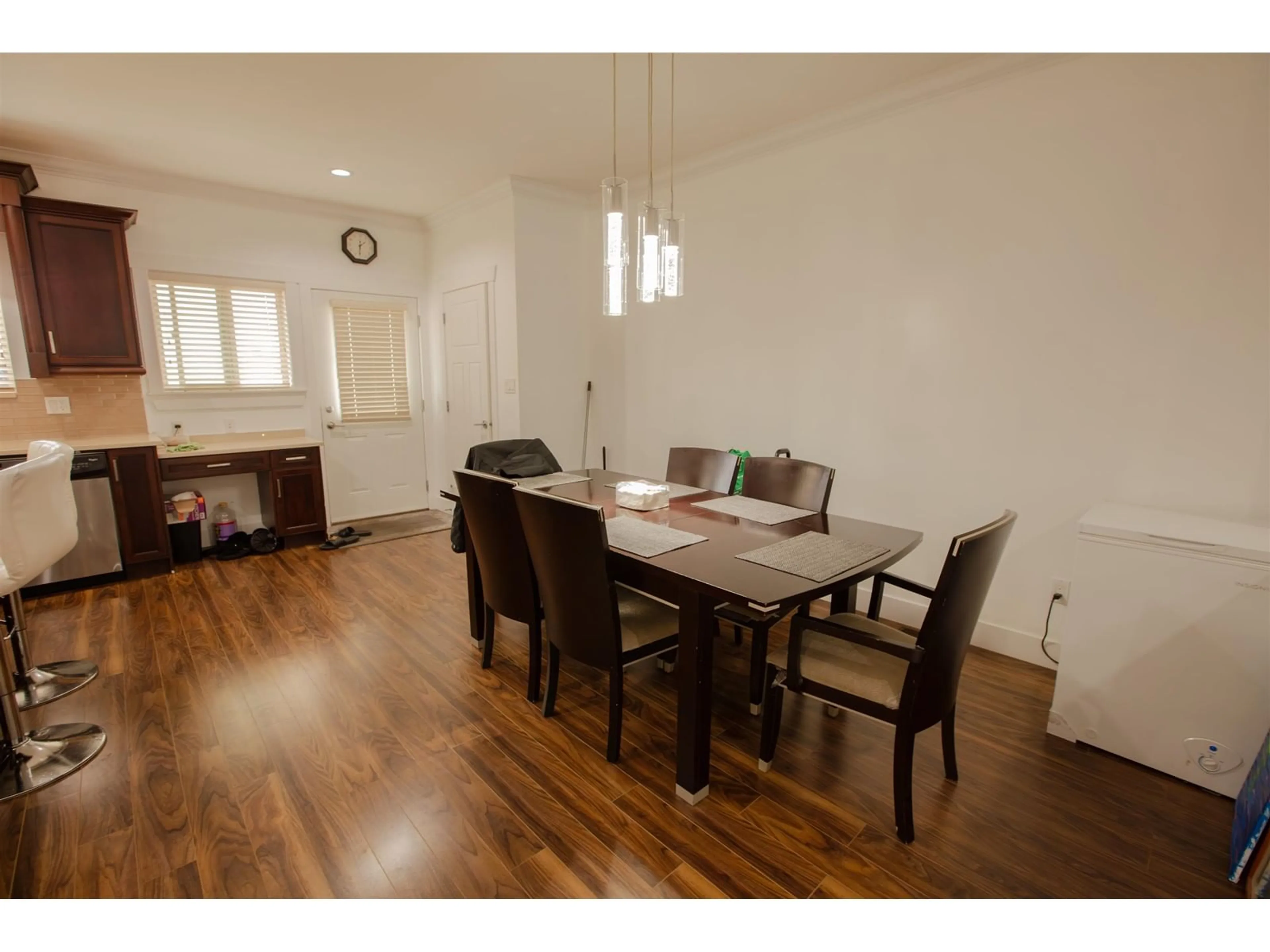 Dining room, wood/laminate floor for 21145 77B, Langley British Columbia V2Y0J3