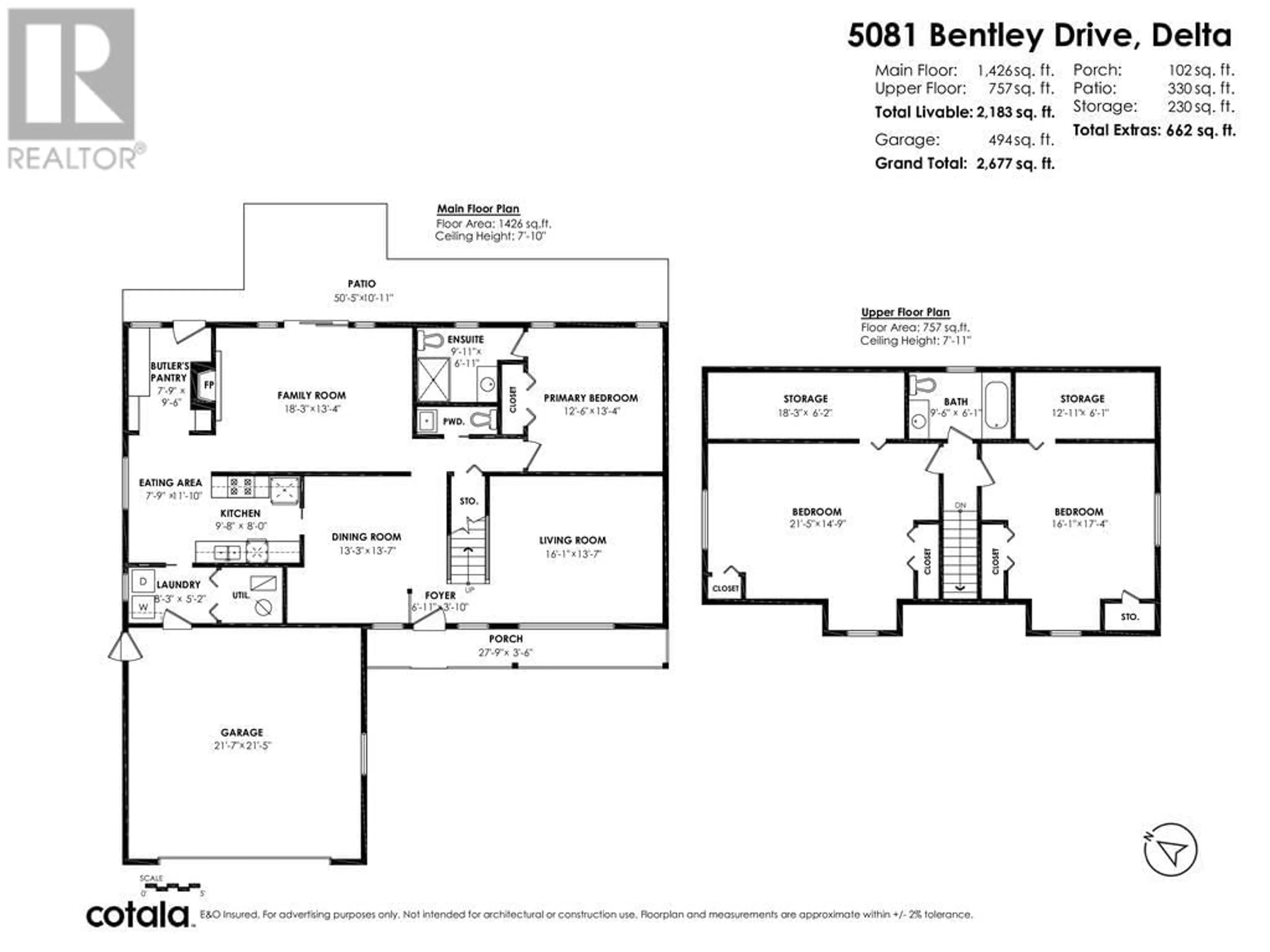 Floor plan for 5081 BENTLEY DRIVE, Delta British Columbia V4K4B3