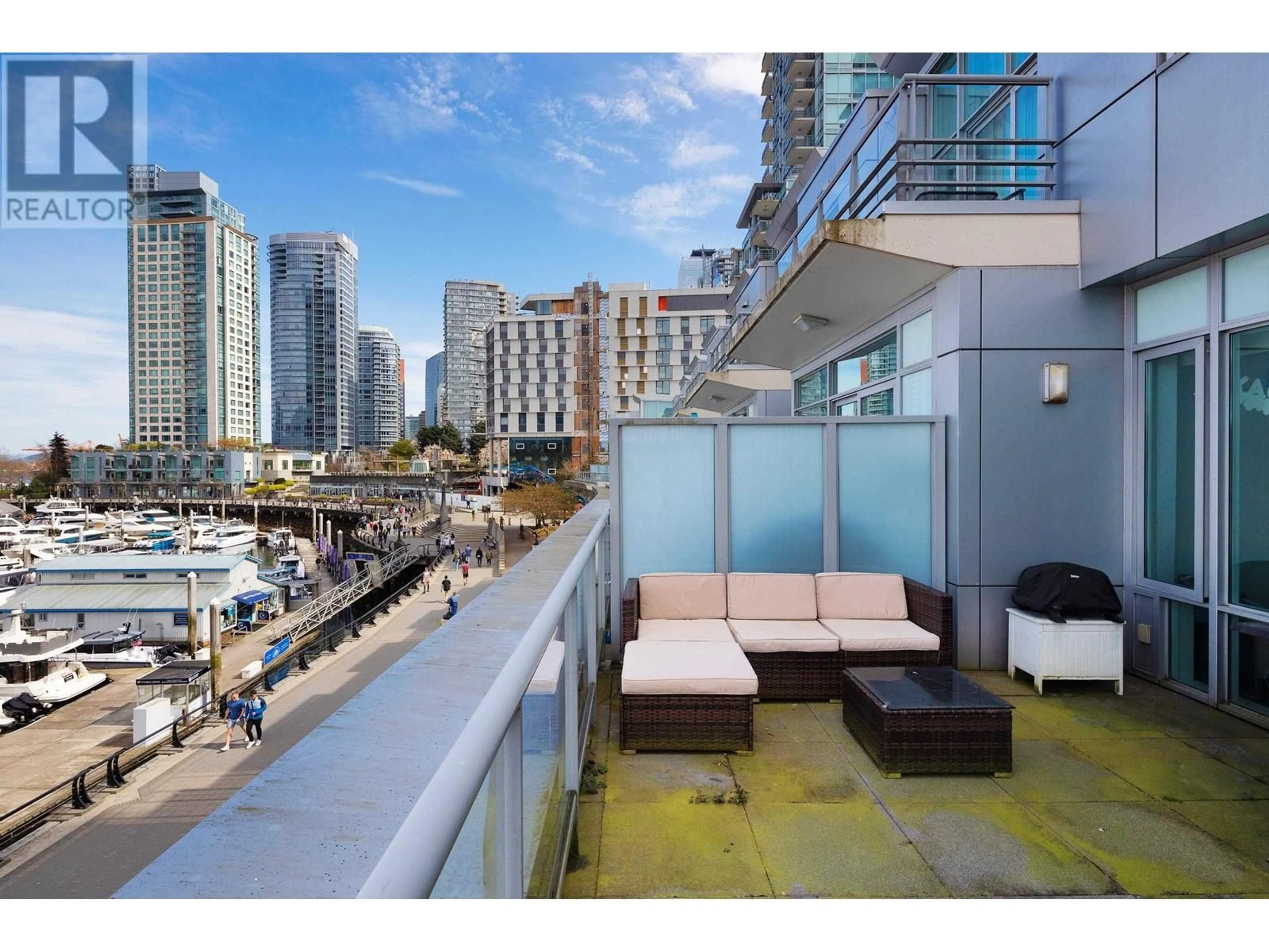 Patio, city buildings view from balcony for 211 - 560 NICOLA STREET, Vancouver British Columbia V6G3J7