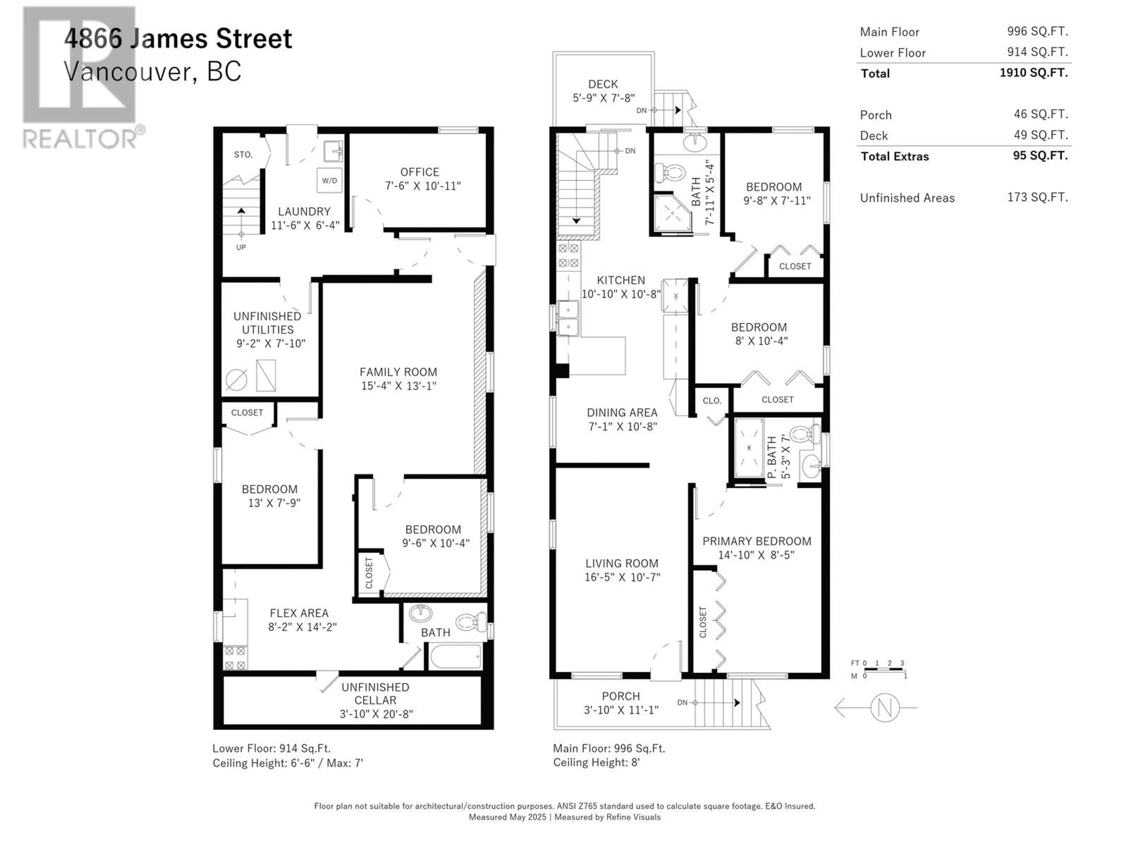 Floor plan for 4866 JAMES STREET, Vancouver British Columbia V5V3J4