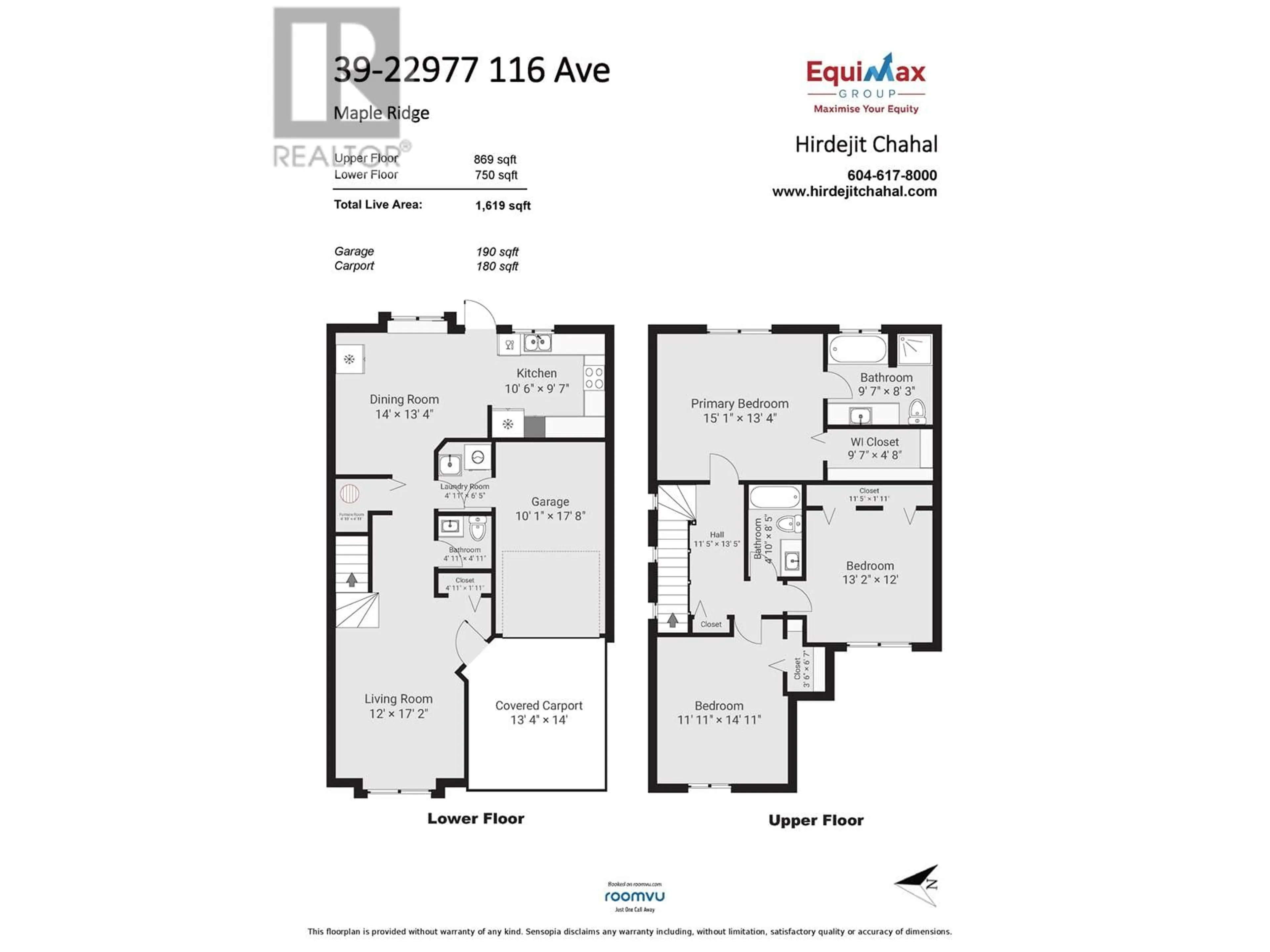 Floor plan for 39 - 22977 116 AVENUE, Maple Ridge British Columbia V2X9A8