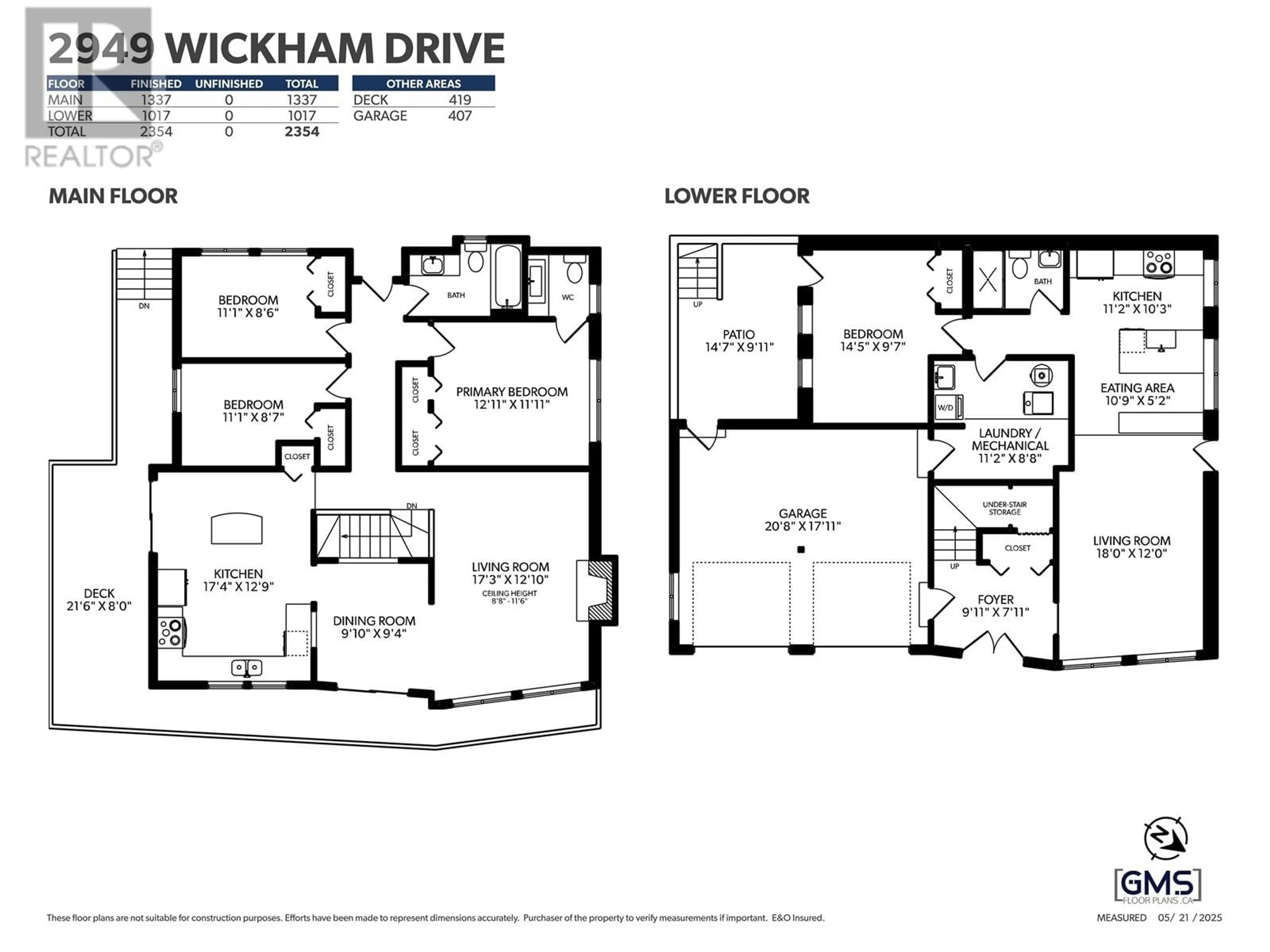 Floor plan for 2949 WICKHAM DRIVE, Coquitlam British Columbia V3C4N5