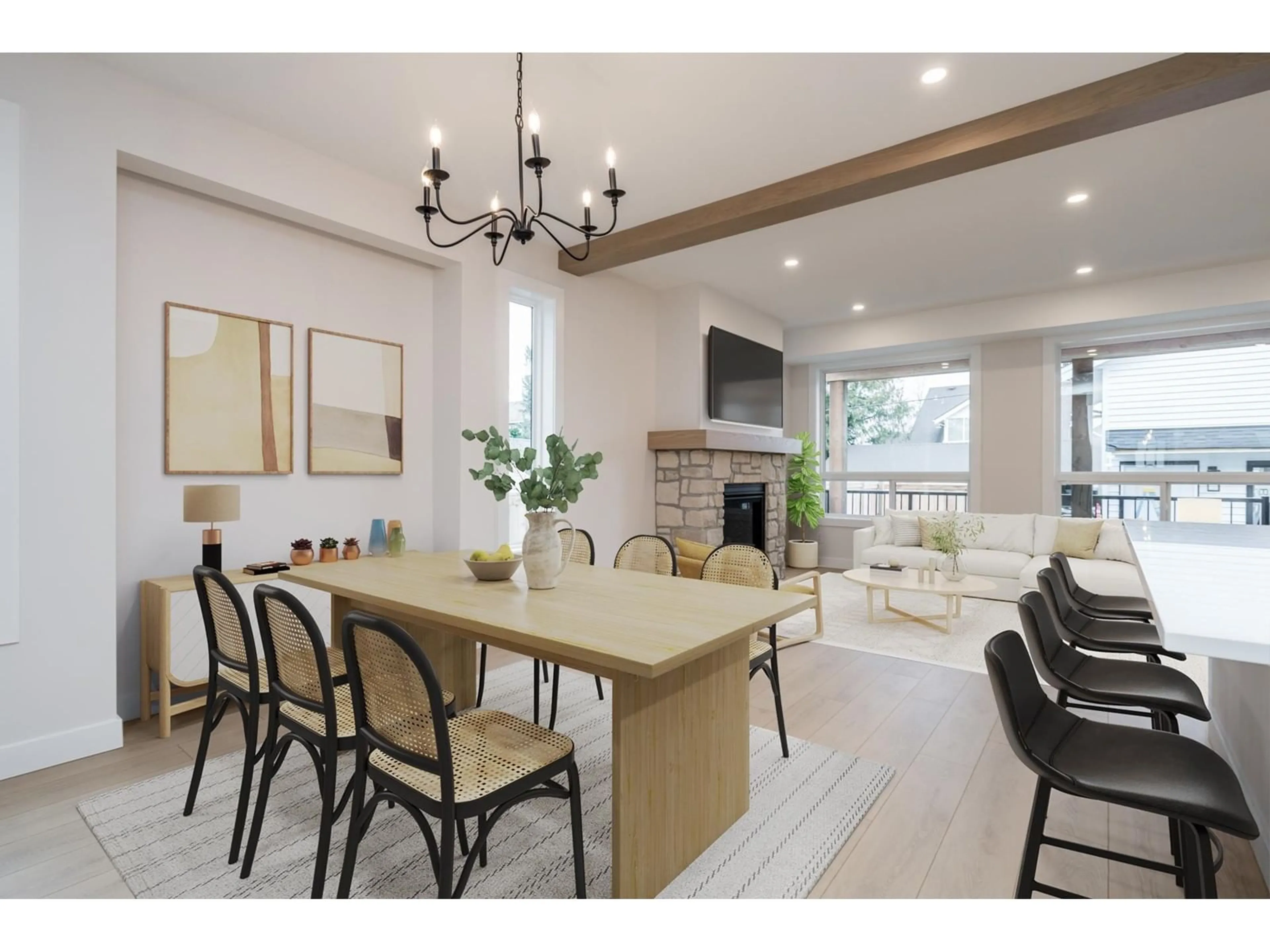 Open concept kitchen, wood/laminate floor for 34643 FIRST, Abbotsford British Columbia V2S8C2