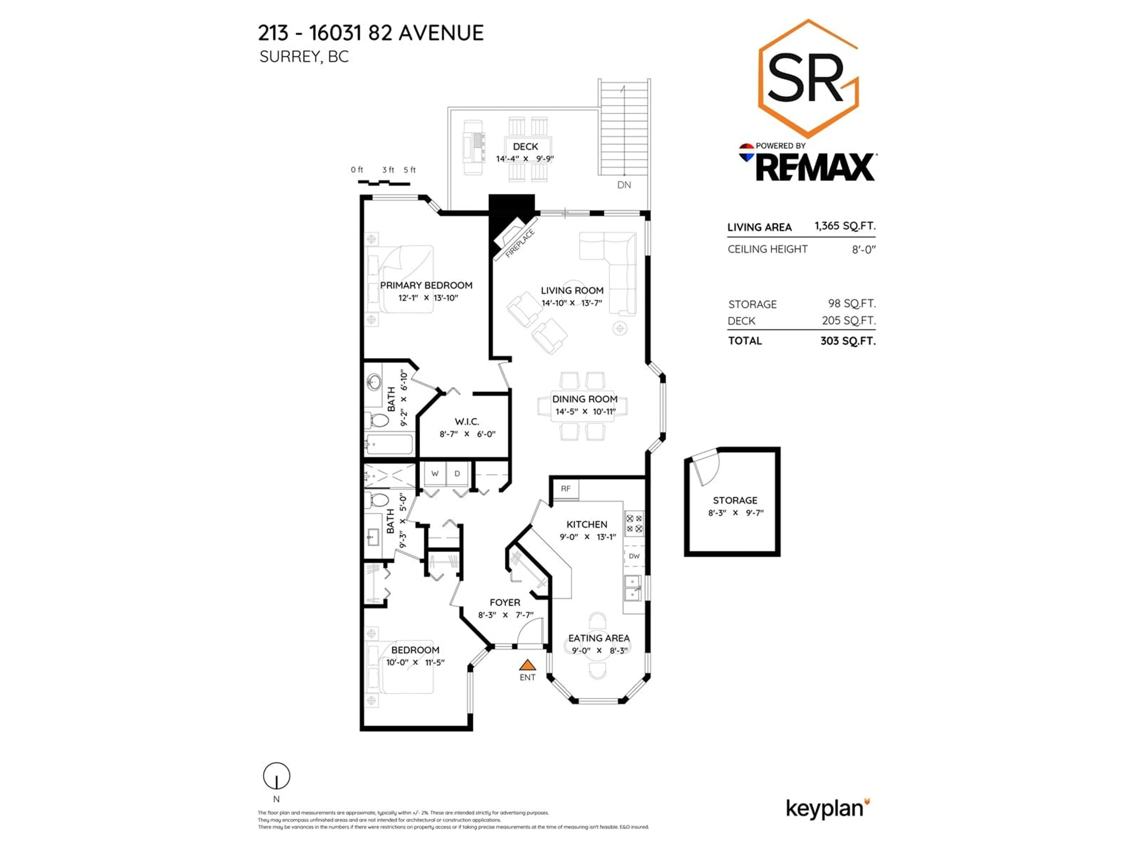 Floor plan for 213 - 16031 82, Surrey British Columbia V4N0N4