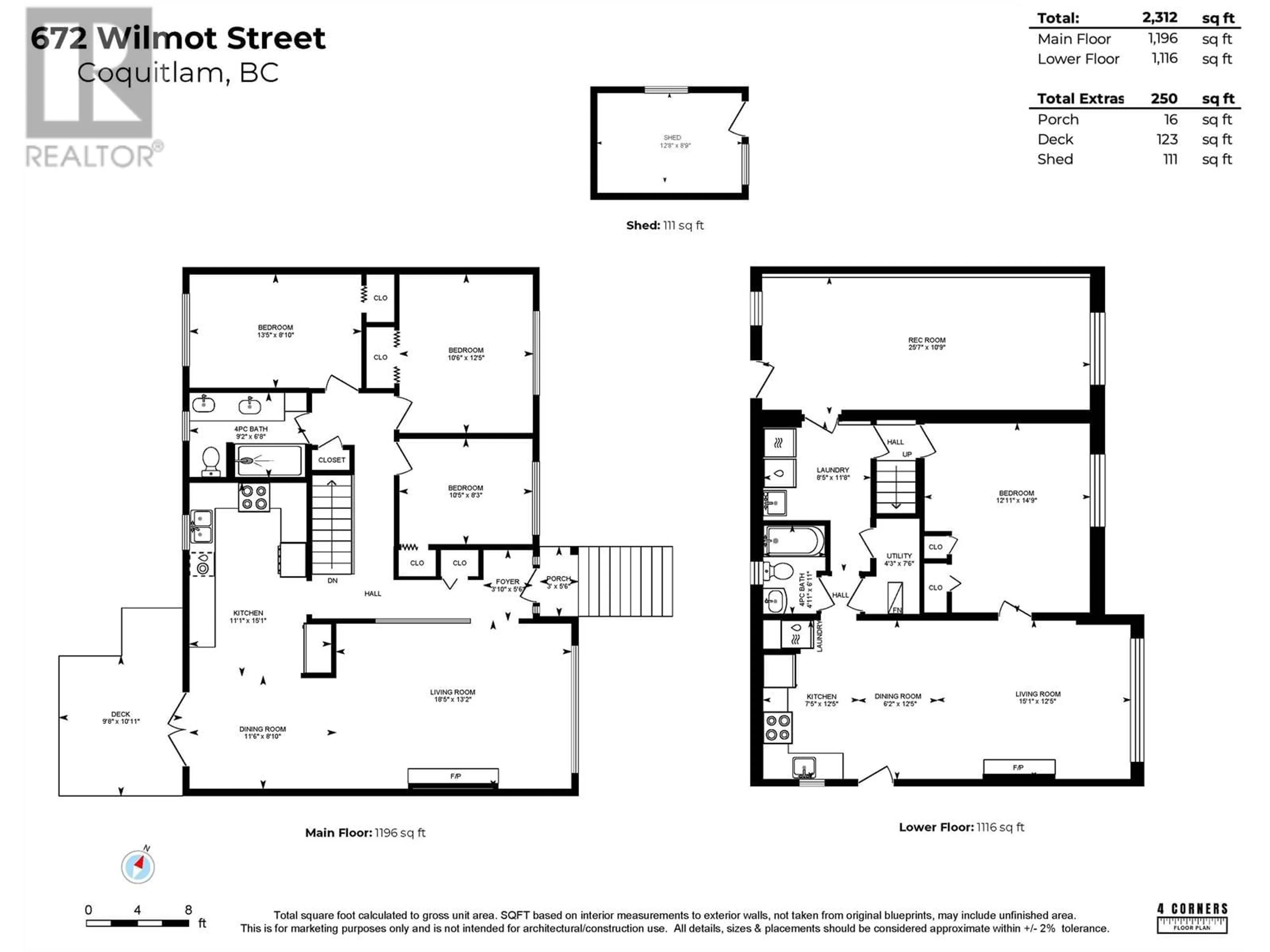 Floor plan for 672 WILMOT STREET, Coquitlam British Columbia V3J6P4