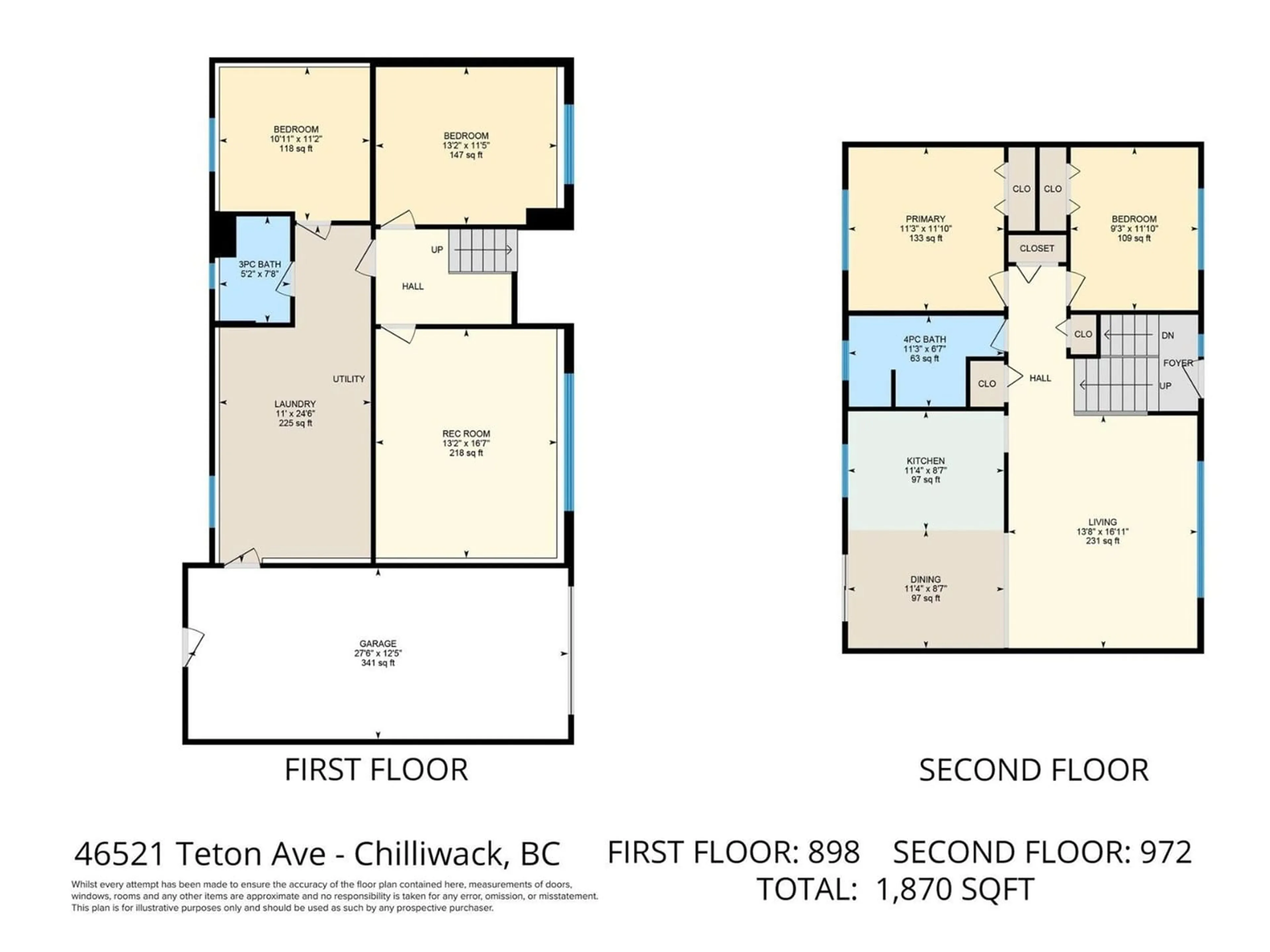 Floor plan for 46521 TETON AVENUE, Chilliwack British Columbia V2P6M3