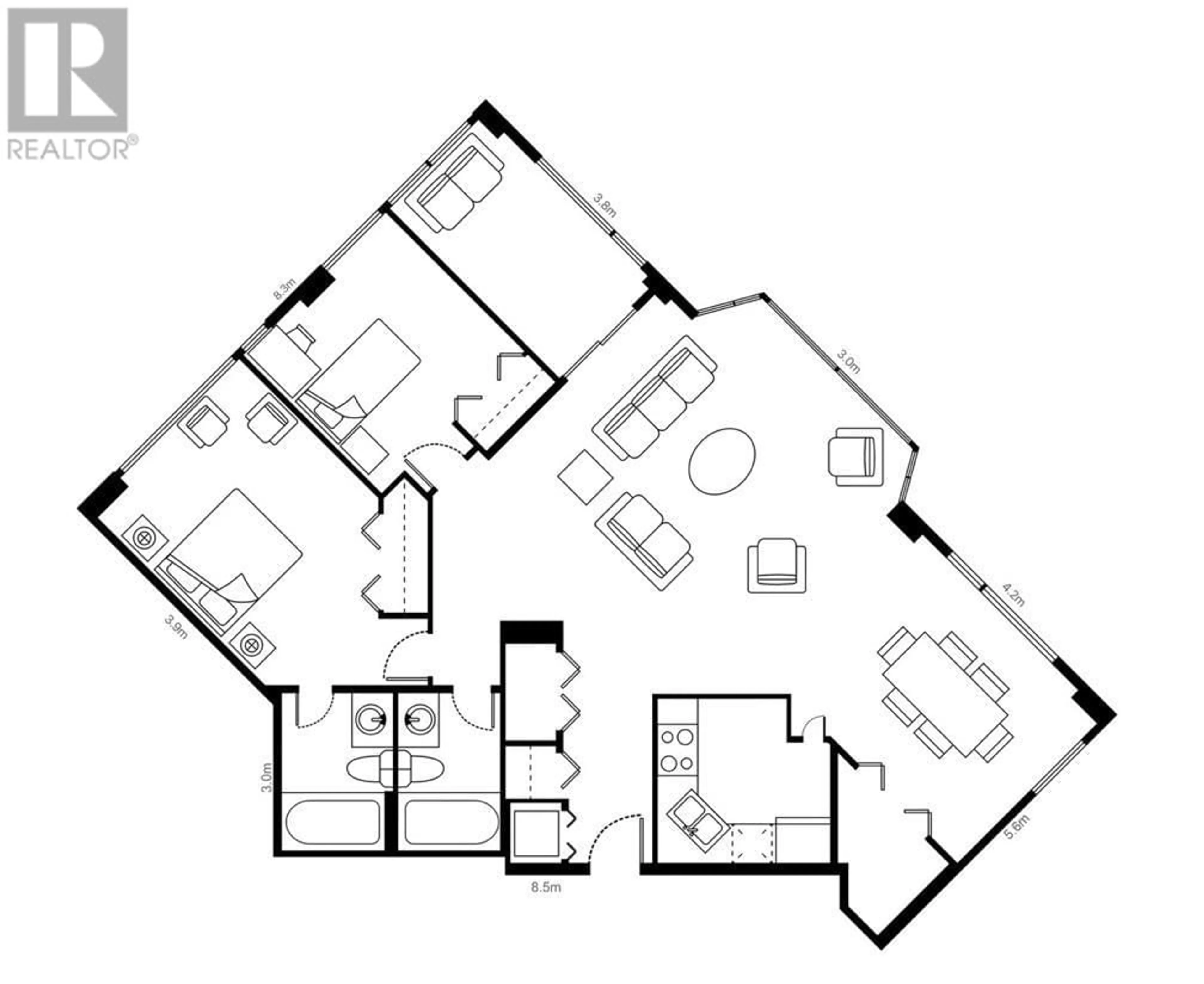 Floor plan for 1806 - 388 DRAKE STREET, Vancouver British Columbia V6B6A8