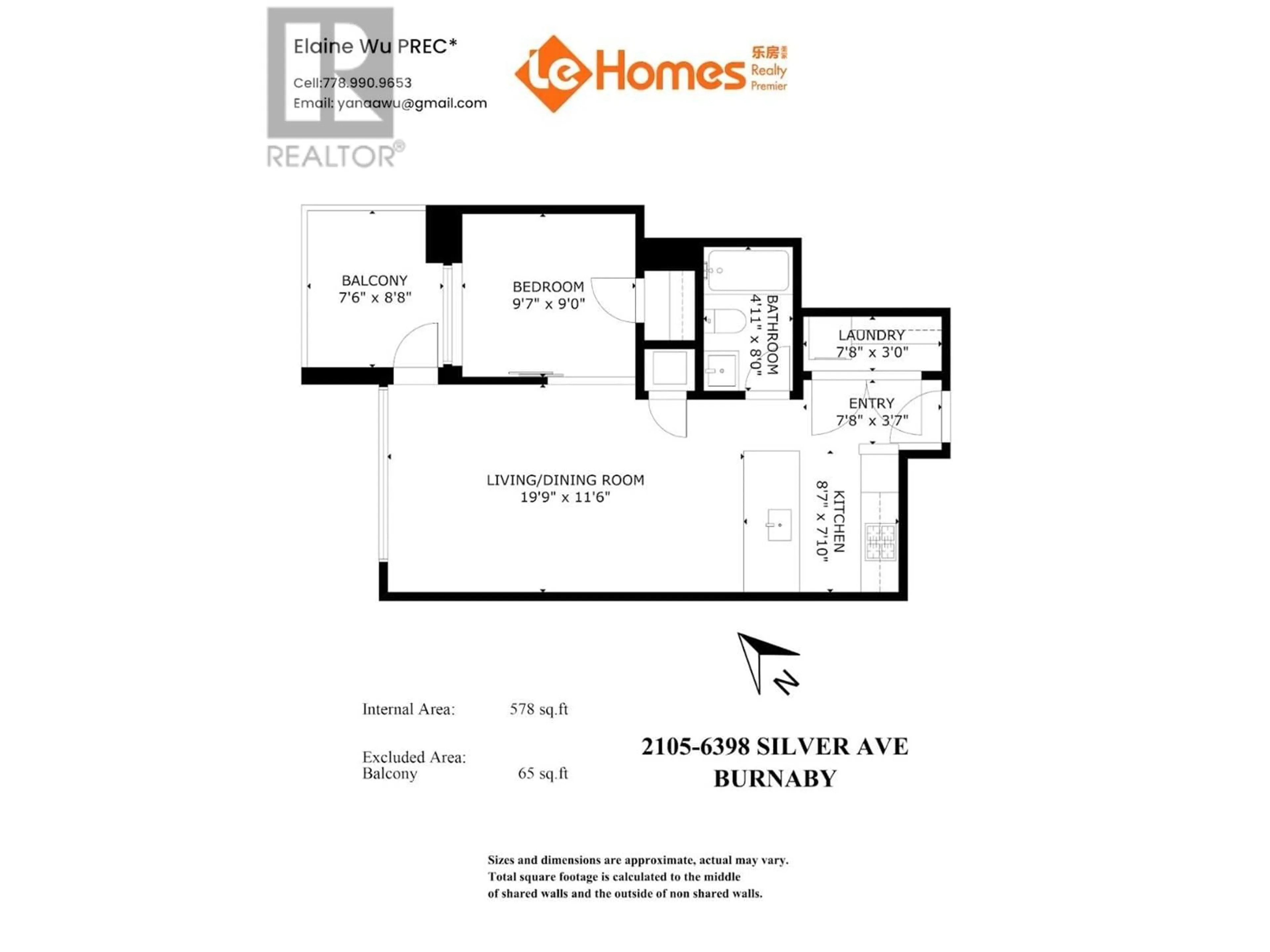 Floor plan for 2105 - 6398 SILVER AVENUE, Burnaby British Columbia V5H0C3