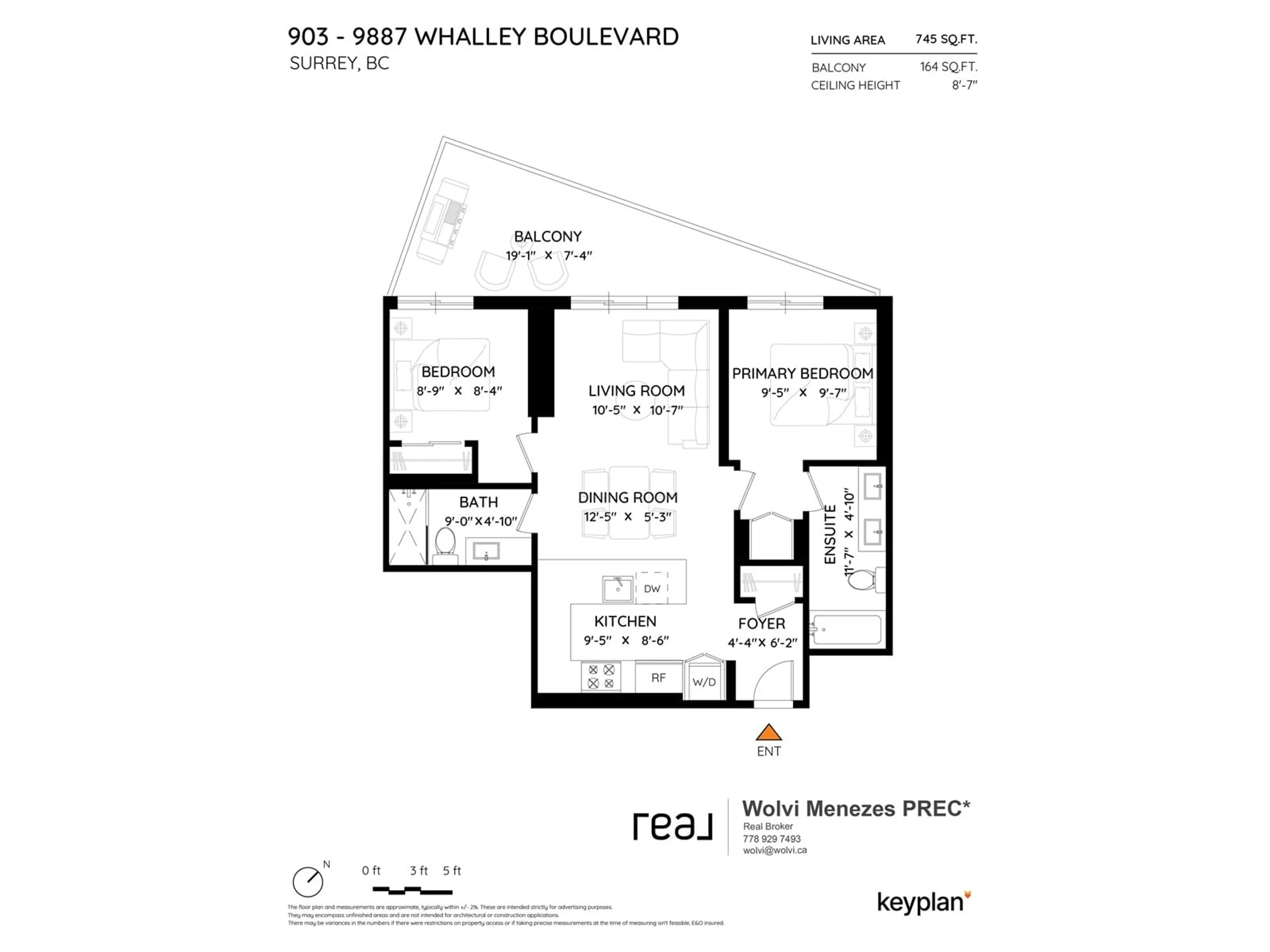 Floor plan for 903 - 9887 WHALLEY, Surrey British Columbia V3T0P4
