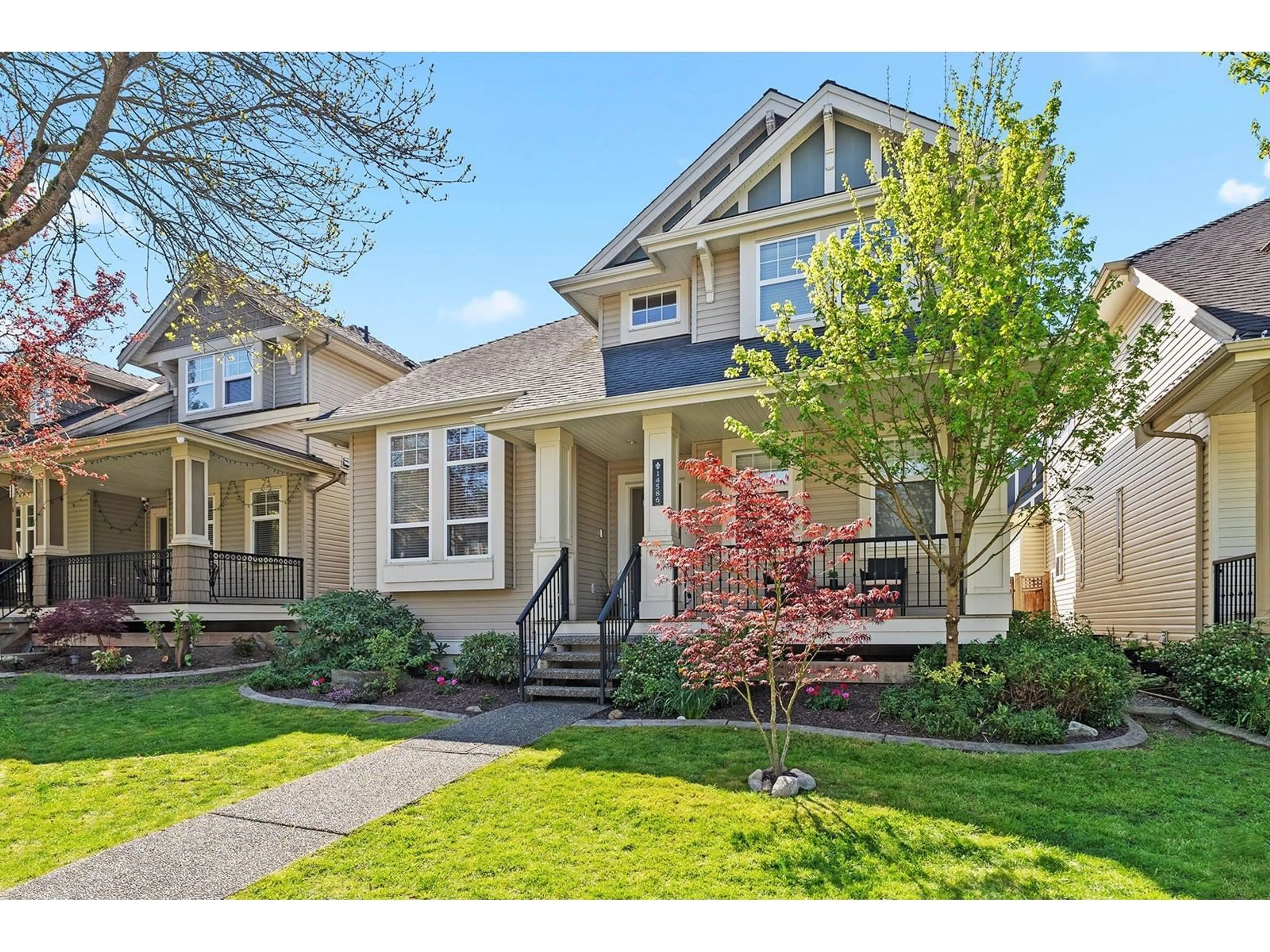 Home with vinyl exterior material, street for 14586 60A, Surrey British Columbia V3S4R5
