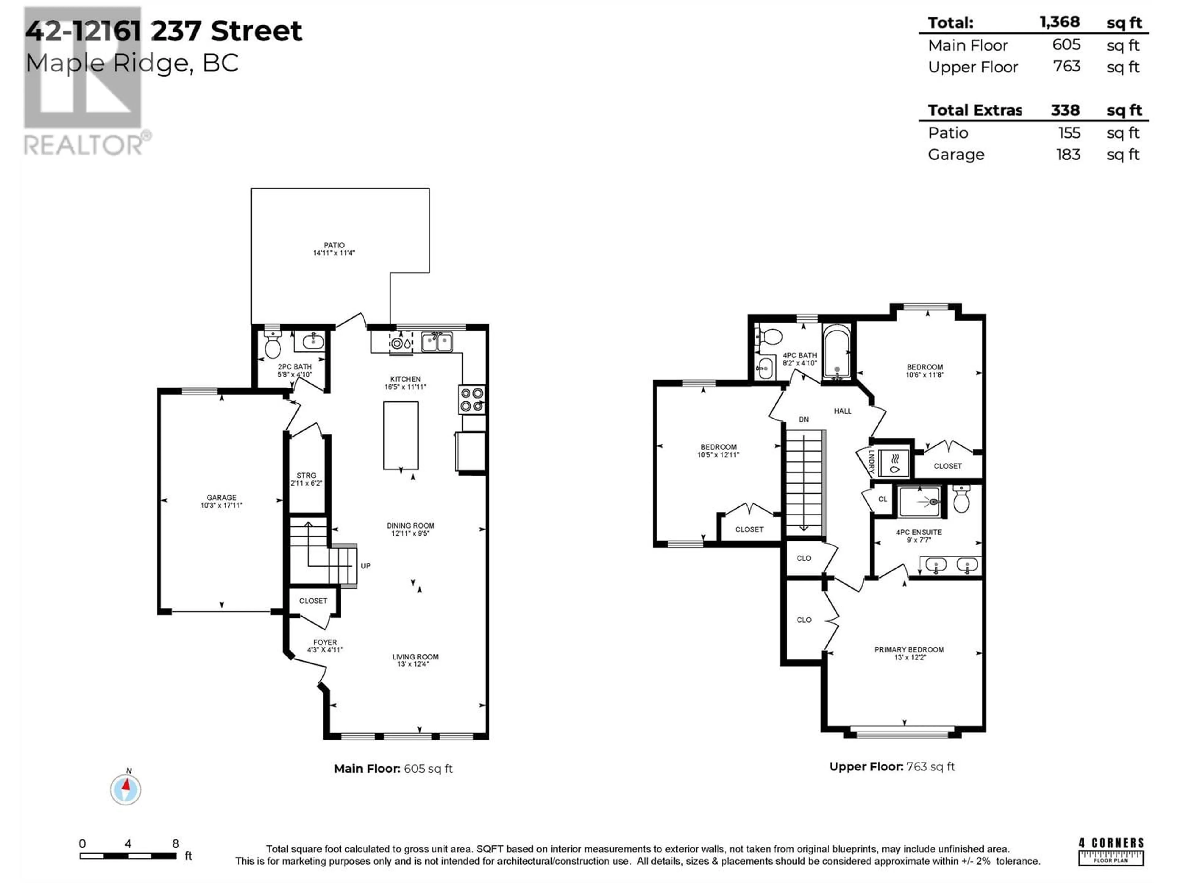 Floor plan for 42 - 12161 237 STREET, Maple Ridge British Columbia V4R0E7