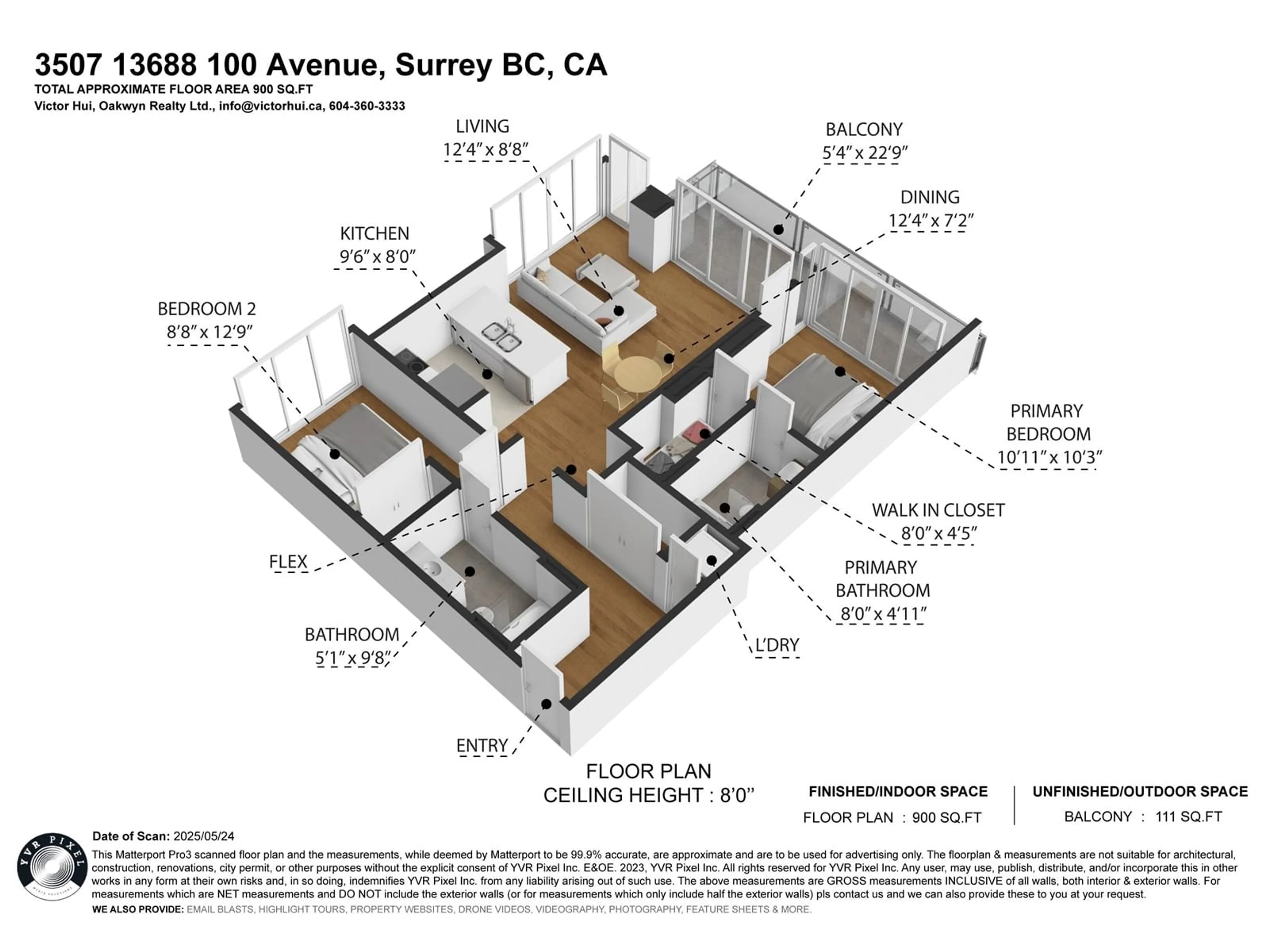 Floor plan for 3507 - 13688 100, Surrey British Columbia V3T0G5