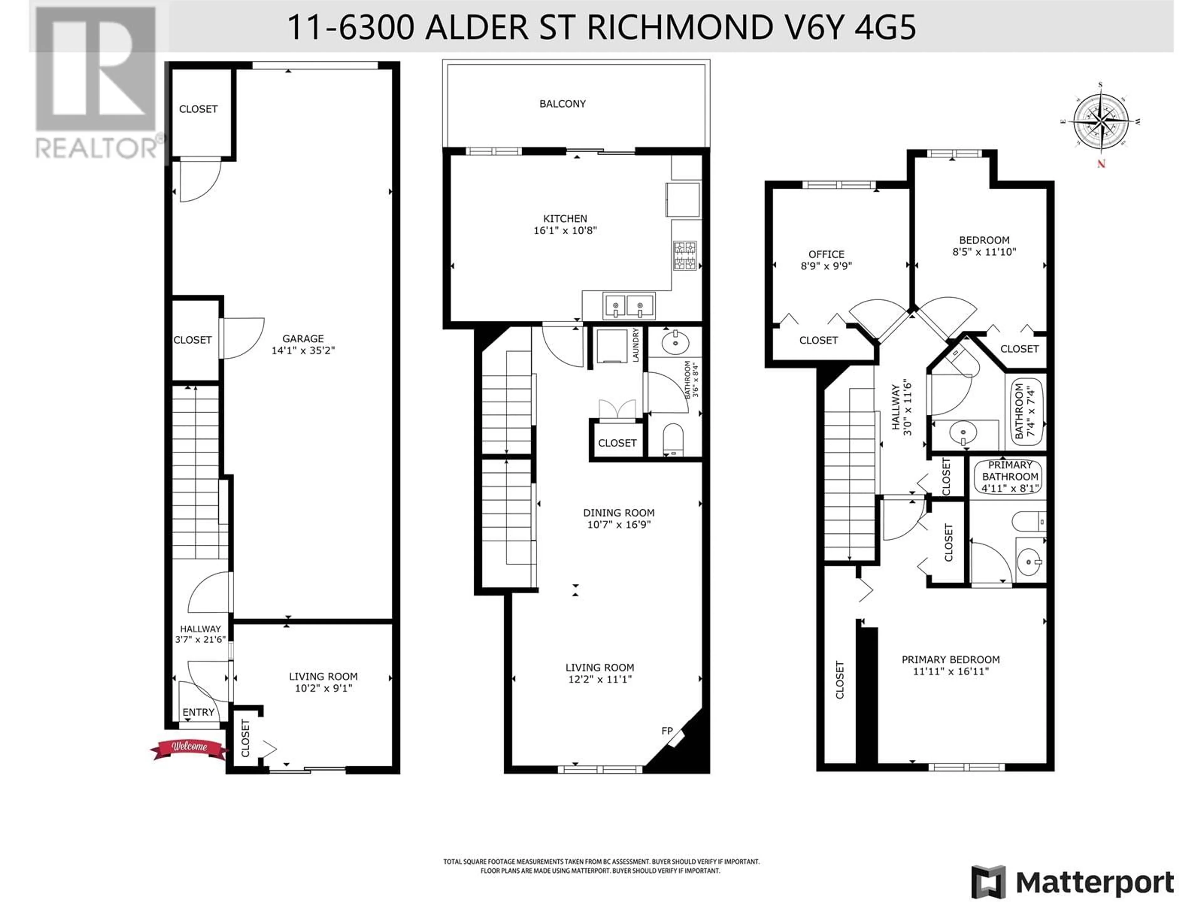 Floor plan for 11 - 6300 ALDER STREET, Richmond British Columbia V6Y4G5