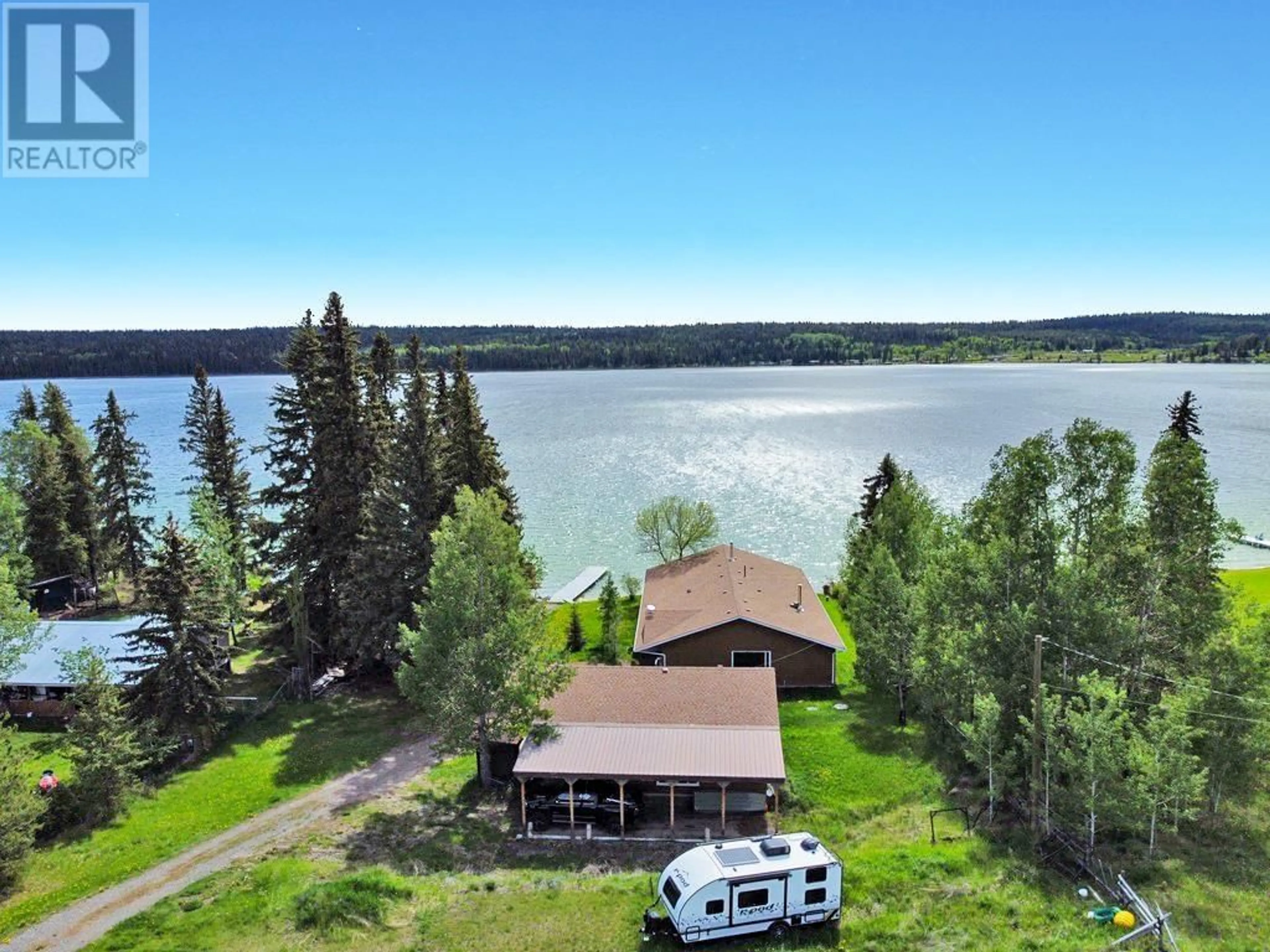 A pic from outside/outdoor area/front of a property/back of a property/a pic from drone, water/lake/river/ocean view for 2648 CHIMNEY LAKE ROAD, Williams Lake British Columbia V2G5J6