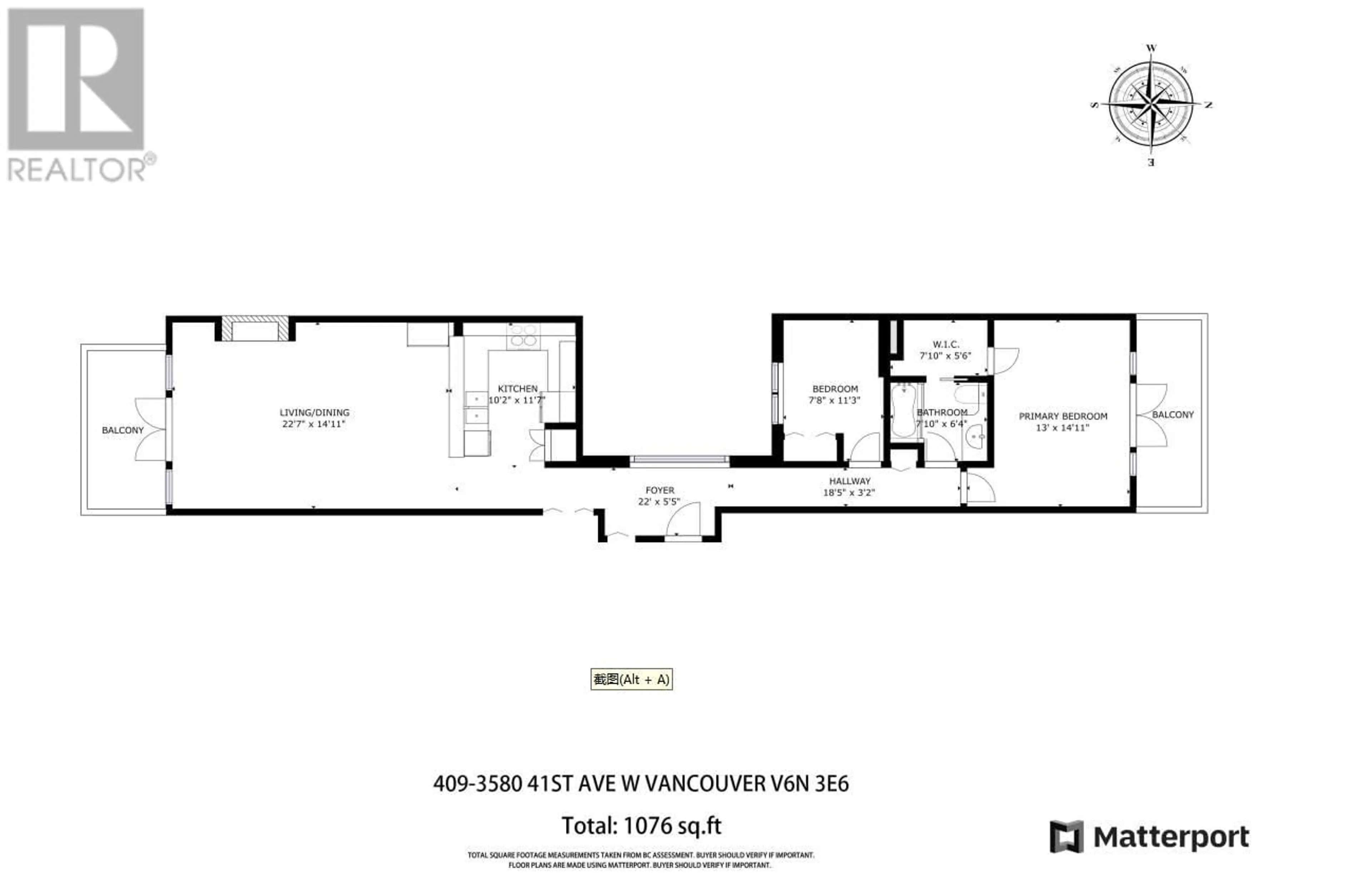 Floor plan for 409 - 3580 W 41TH AVENUE, Vancouver British Columbia V6N3E6