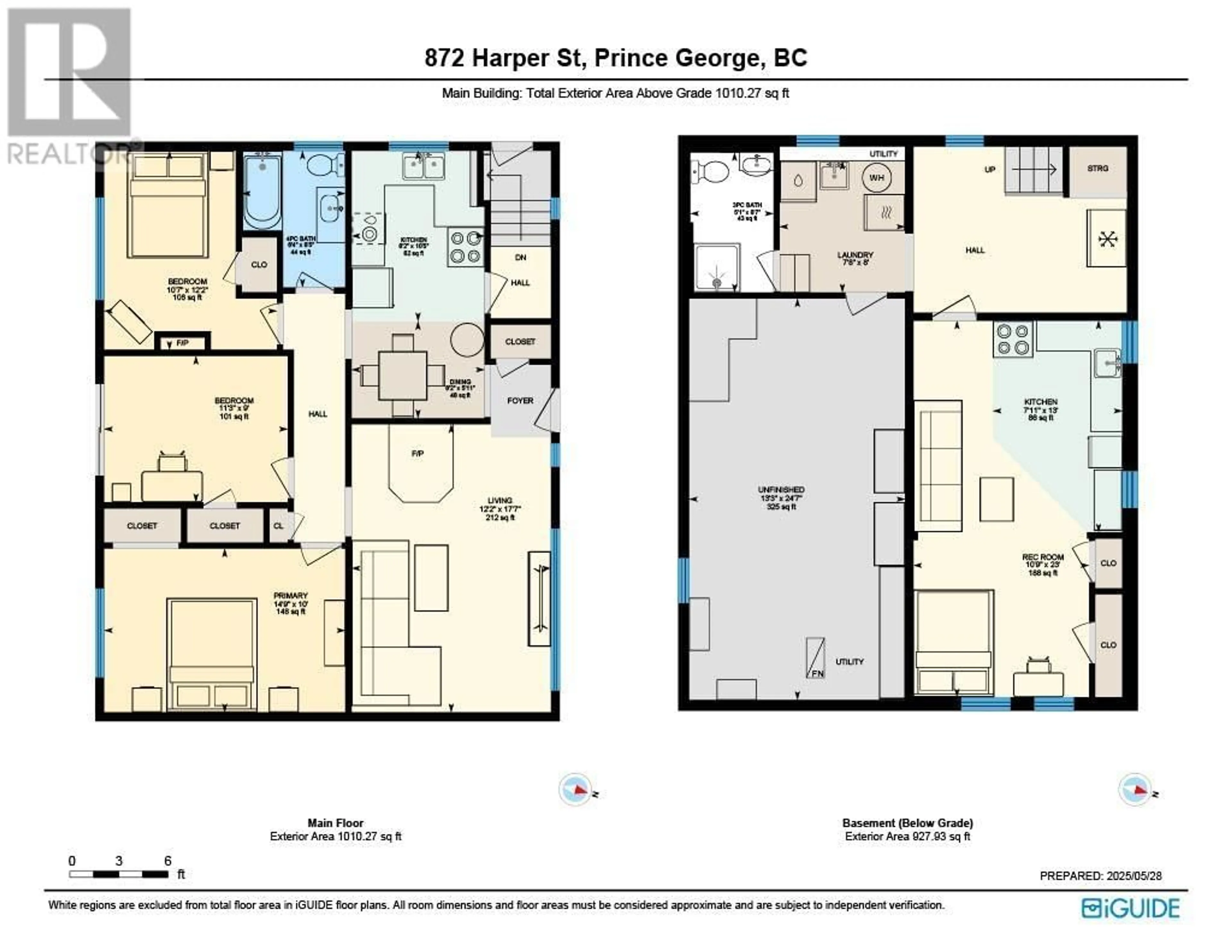 Floor plan for 872 HARPER STREET, Prince George British Columbia V2M2W7