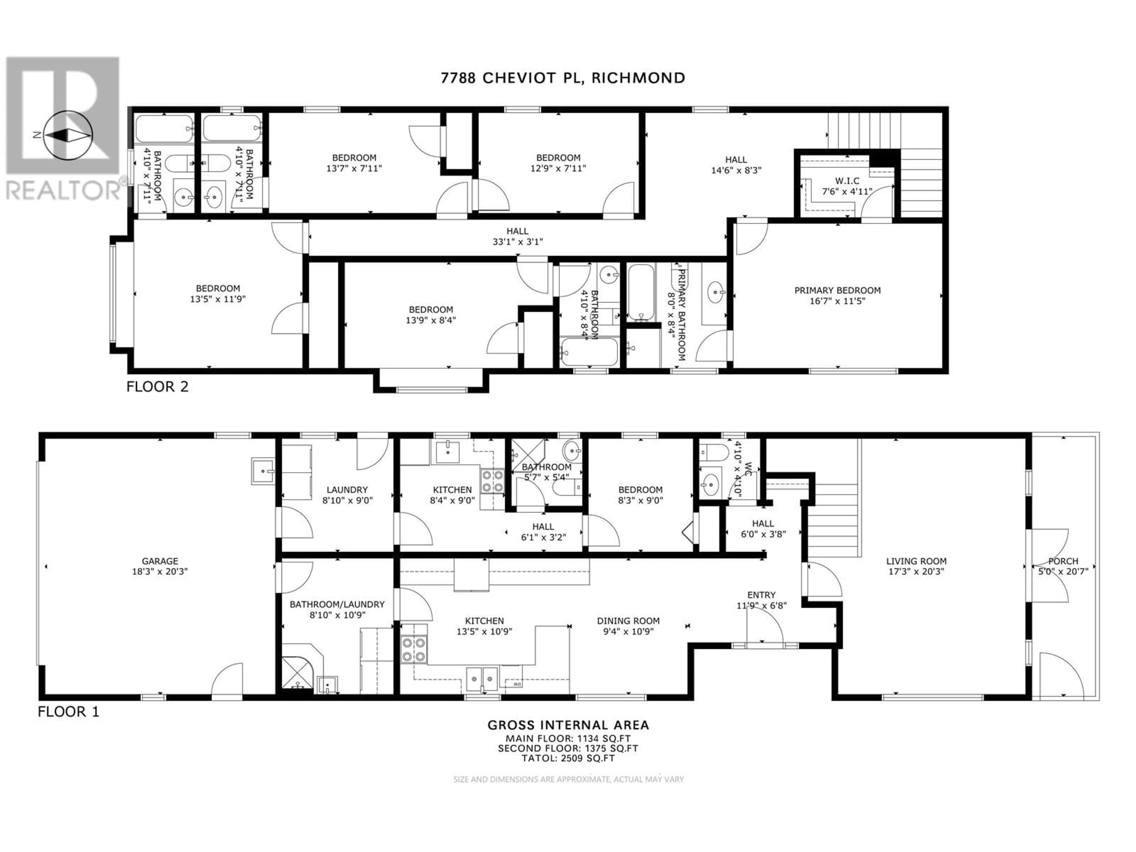 Floor plan for 7788 CHEVIOT PLACE, Richmond British Columbia V7C3S6