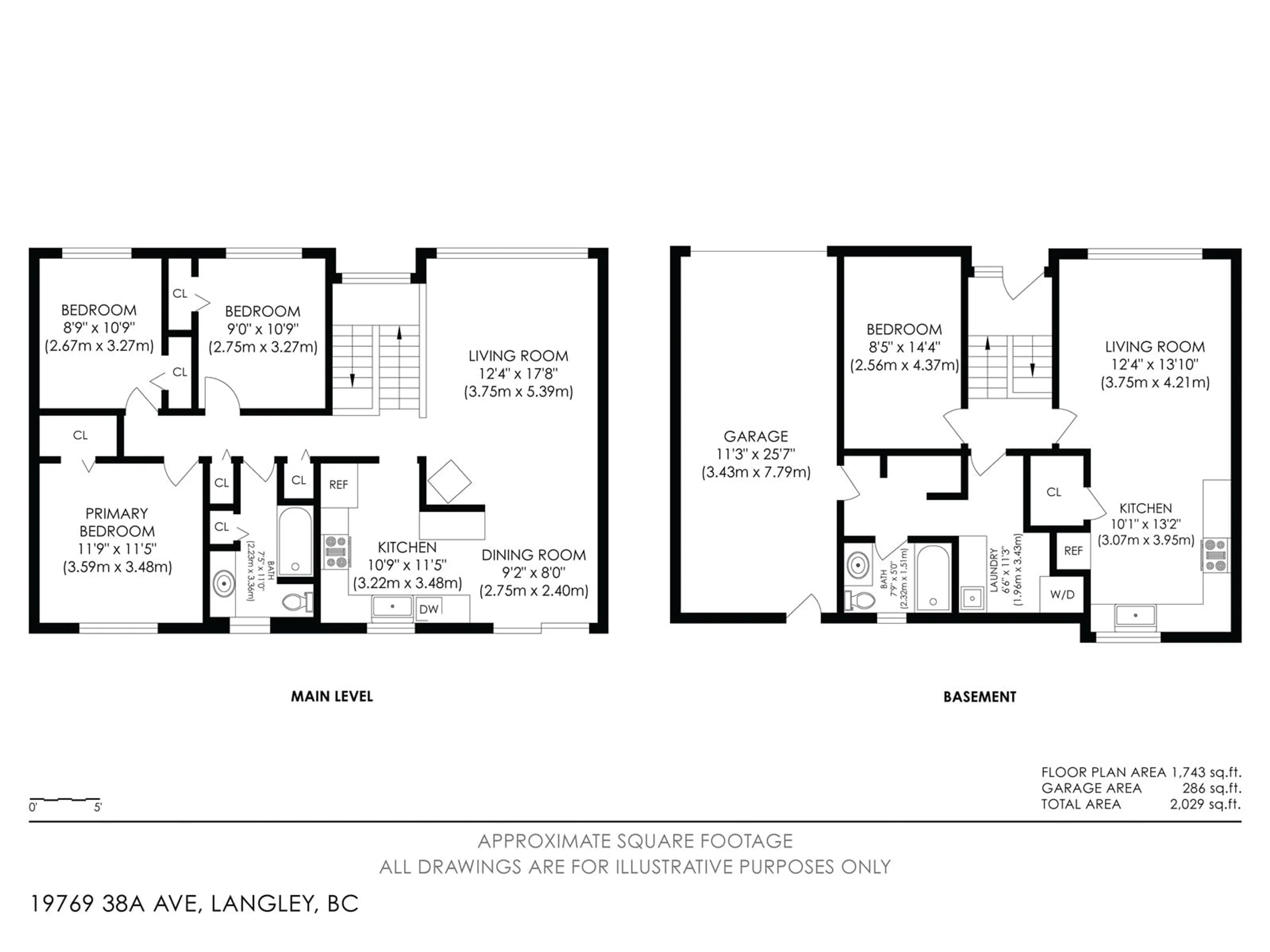 Floor plan for 19769 38A, Langley British Columbia V3A4W7