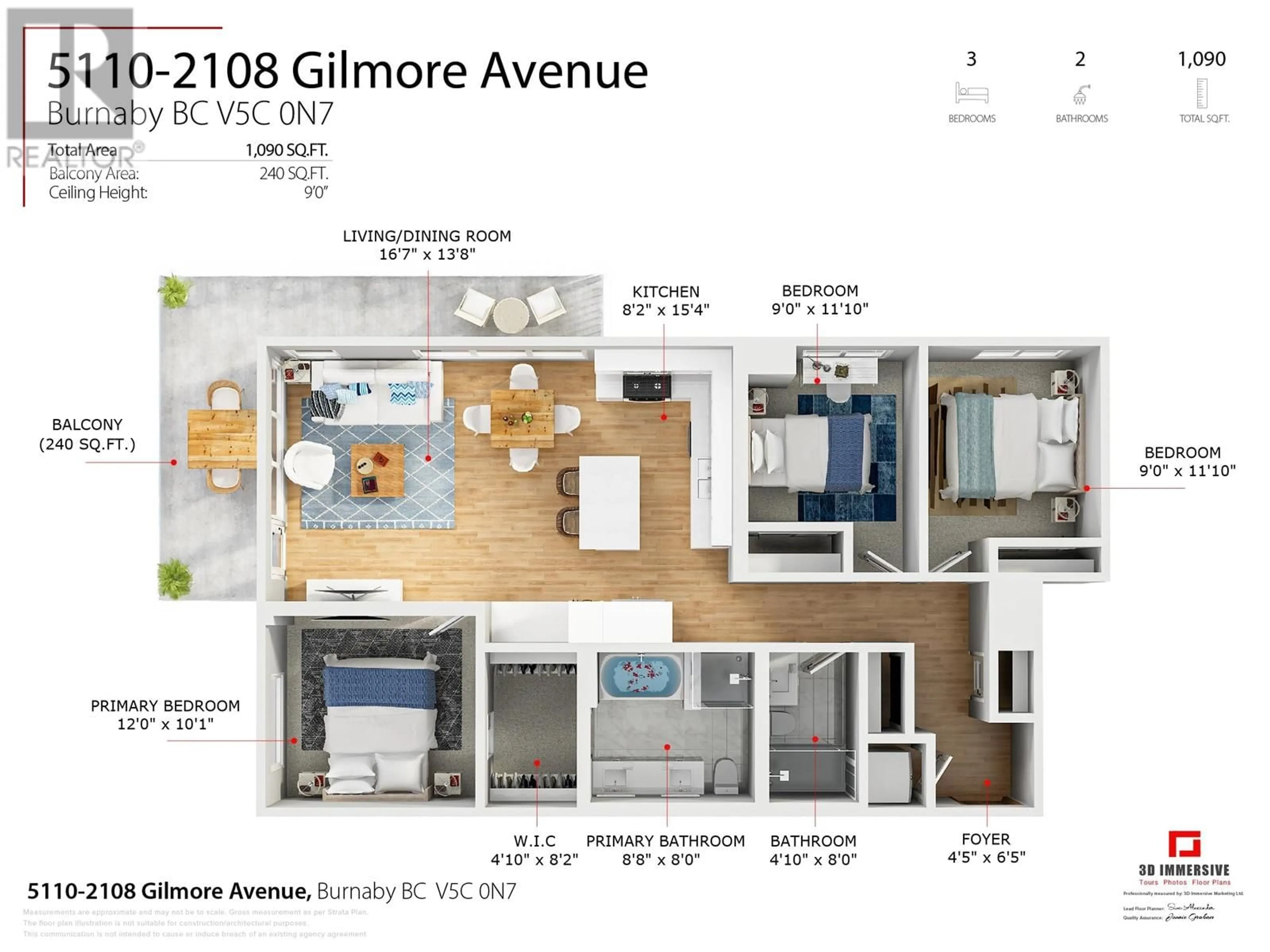 Floor plan for 5110 - 2108 GILMORE AVENUE, Burnaby British Columbia V5C0N8