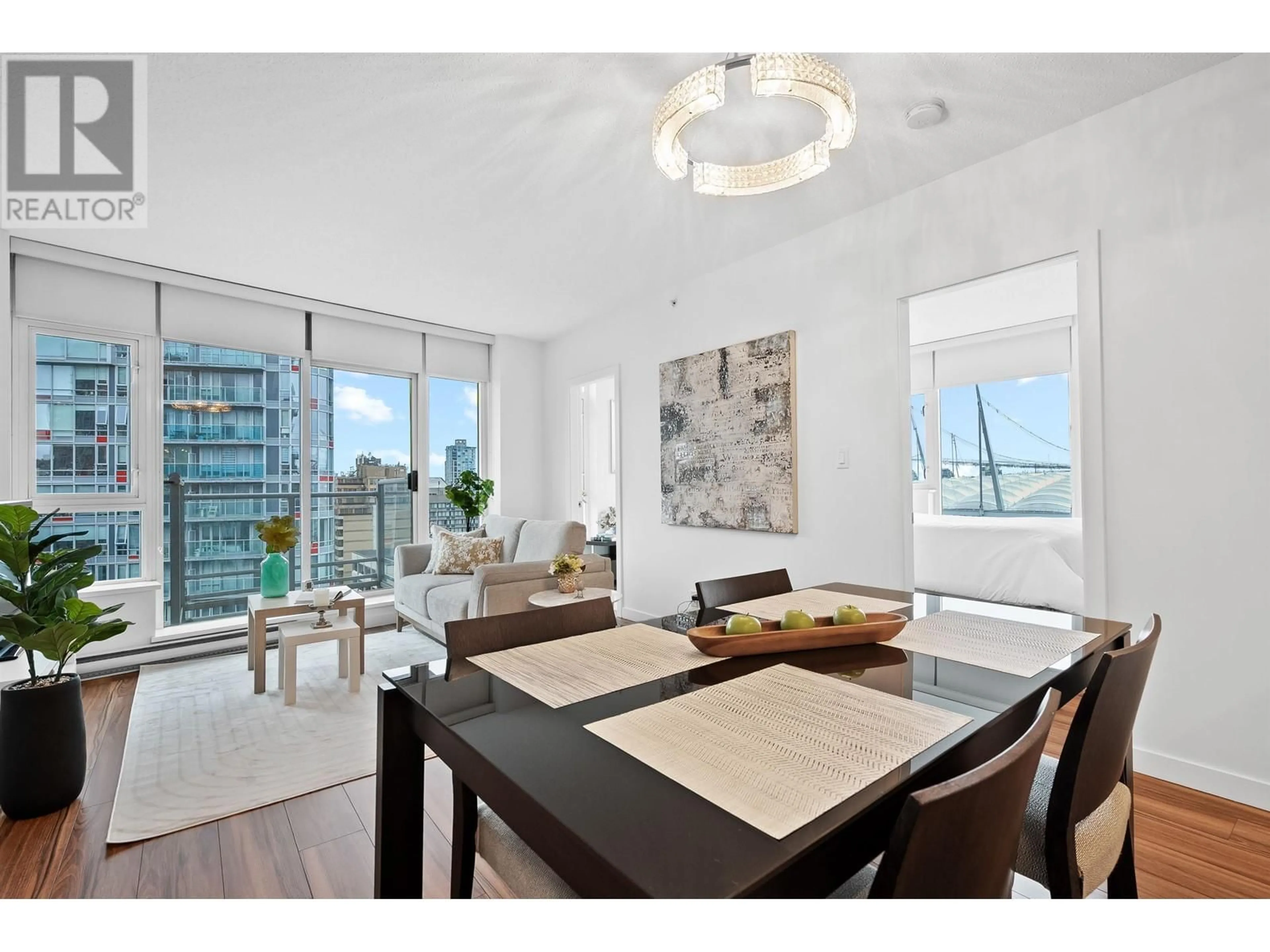 Dining room, wood/laminate floor for 1504 - 821 CAMBIE STREET, Vancouver British Columbia V6B0E3