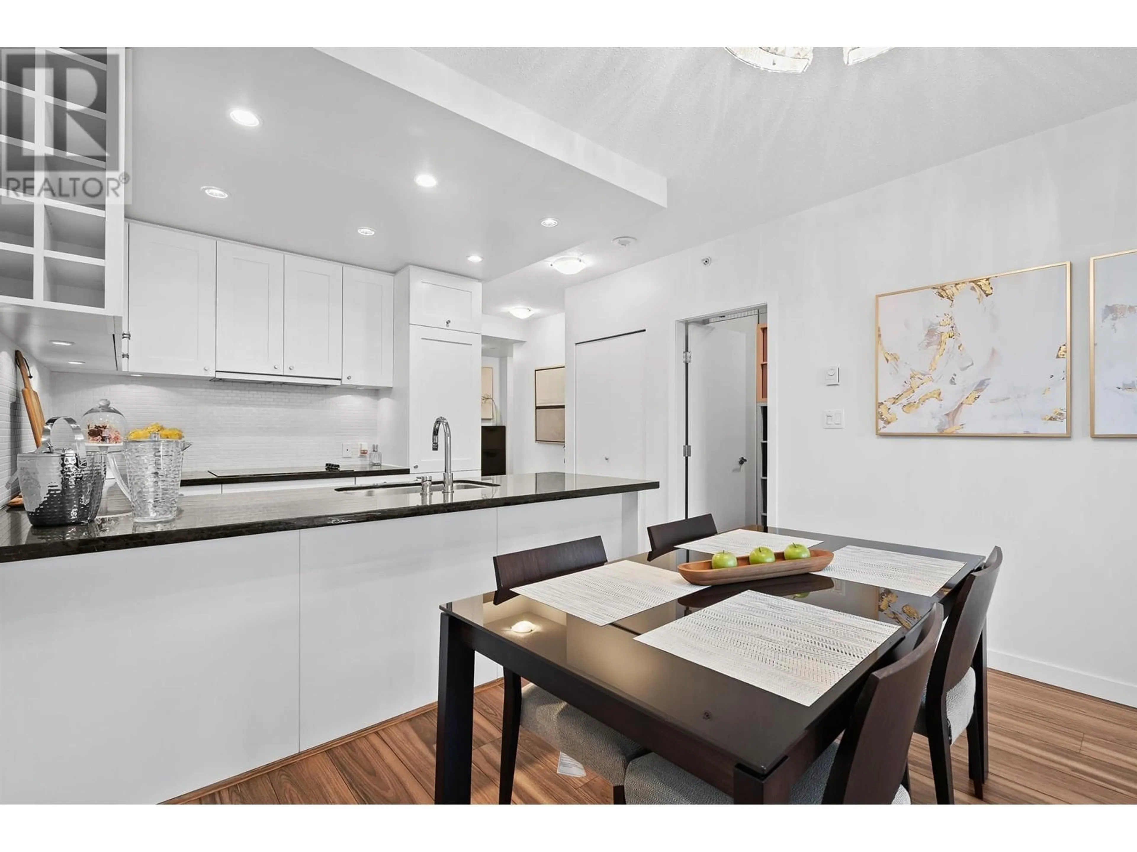 Open concept kitchen, wood/laminate floor for 1504 - 821 CAMBIE STREET, Vancouver British Columbia V6B0E3