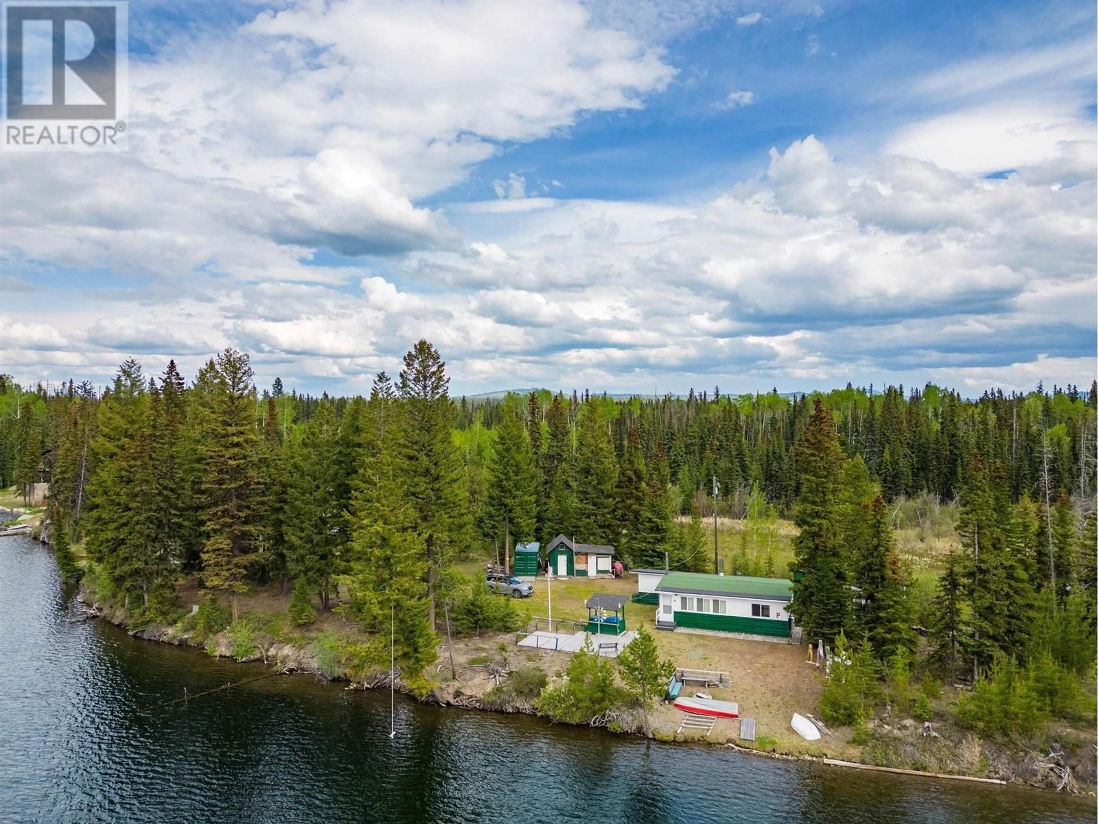 A pic from outside/outdoor area/front of a property/back of a property/a pic from drone, water/lake/river/ocean view for 2522 SPOUT LAKE ROAD, Lac La Hache British Columbia V0K1T0