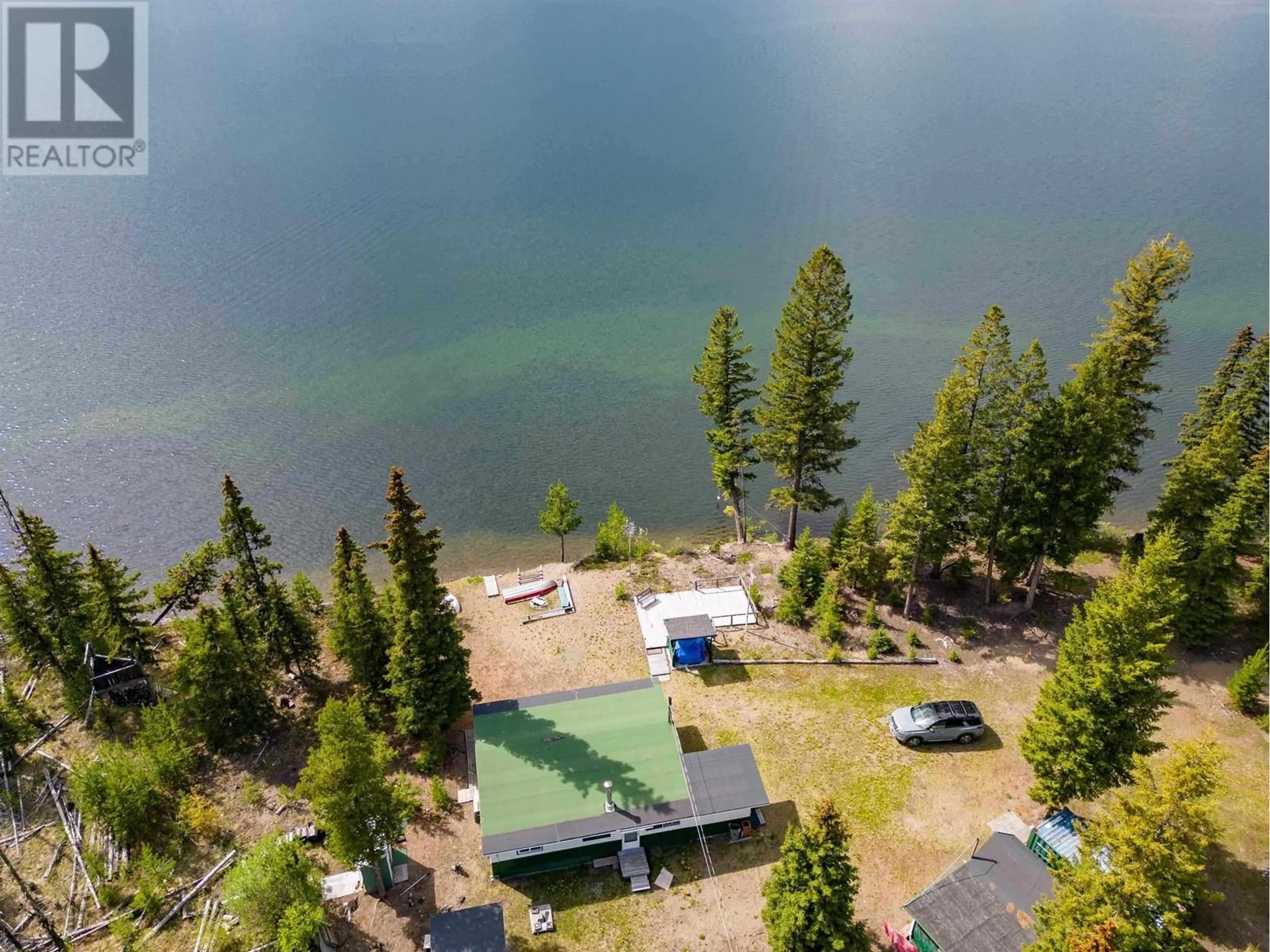 A pic from outside/outdoor area/front of a property/back of a property/a pic from drone, water/lake/river/ocean view for 2522 SPOUT LAKE ROAD, Lac La Hache British Columbia V0K1T0